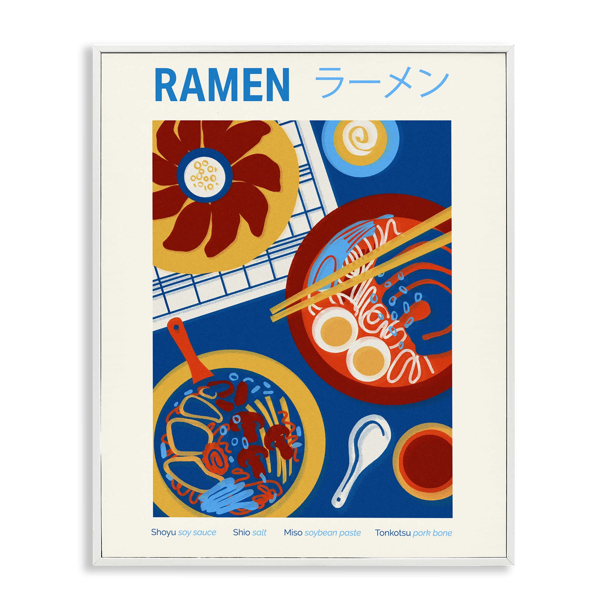 Stupell Industries BS-347-WFR-24X30 Ramen Table Placement White Framed Giclee Art By Victoria Barnes 24 x 30