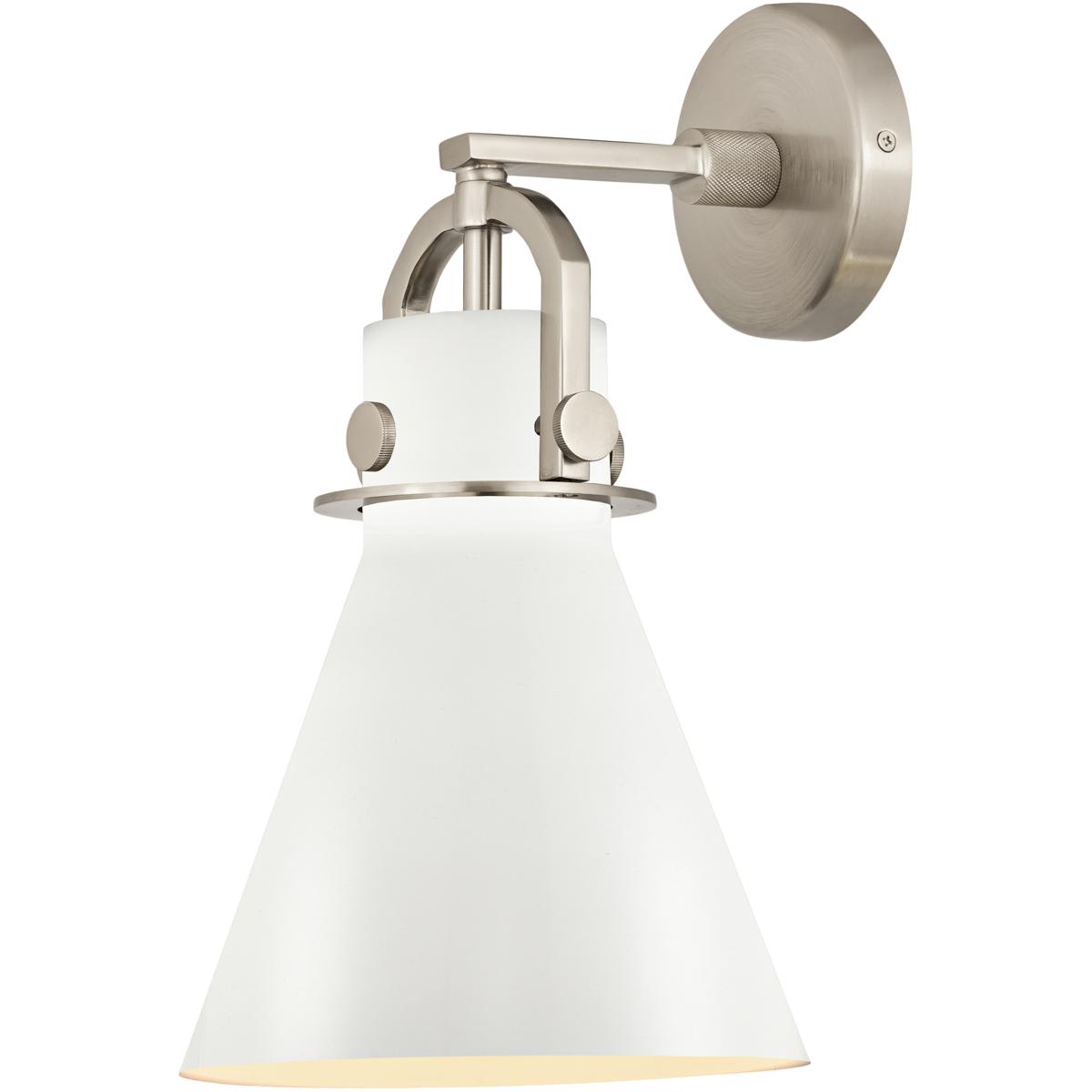Innovations Lighting -  410-1W-SN-M411-8W Newton Cone 1 Light 8 inch Satin Nickel Sconce Wall Light