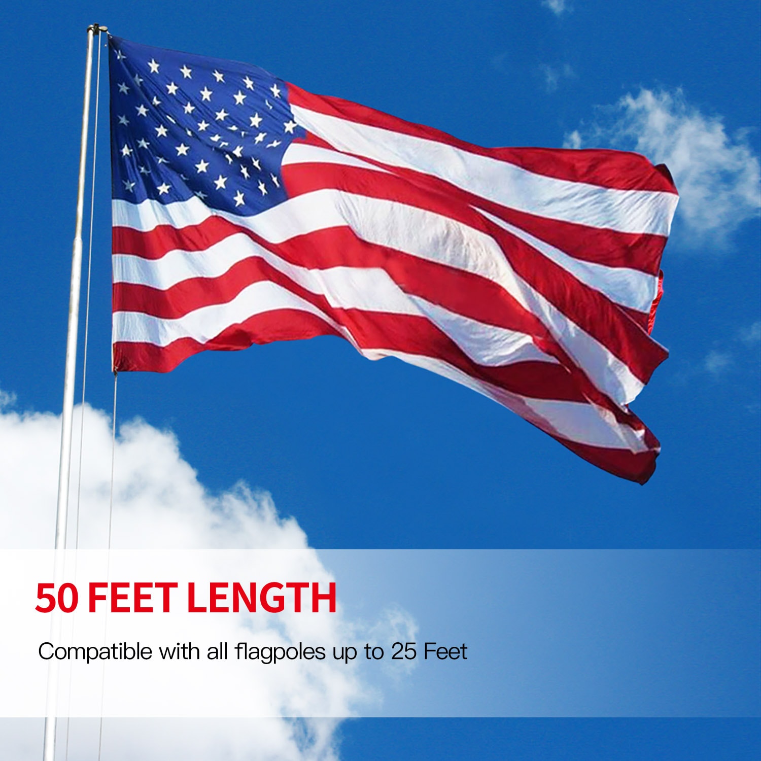 Anley 50-ft x 1/4-in Nylon Flag Pole Rope in the Flag Accessories  department at