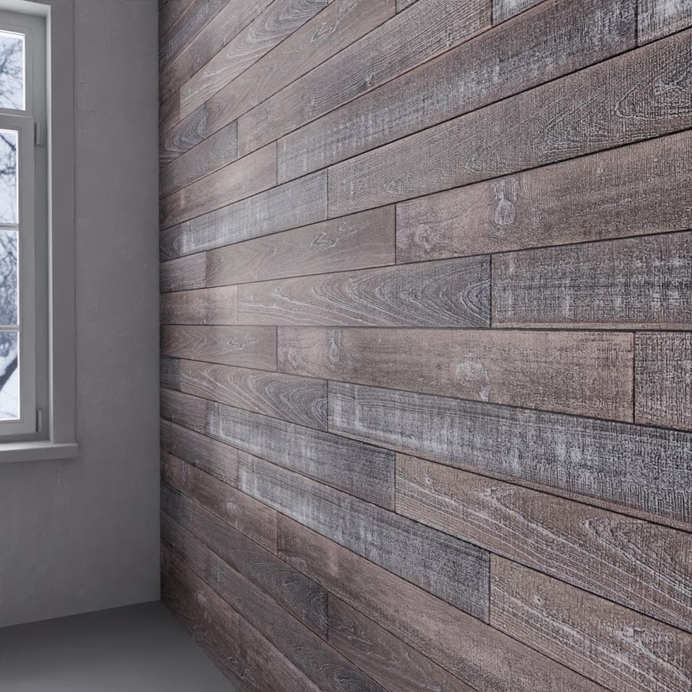 Distressed Pine 4 ft Barn Wood Wall Planks 6-Pack