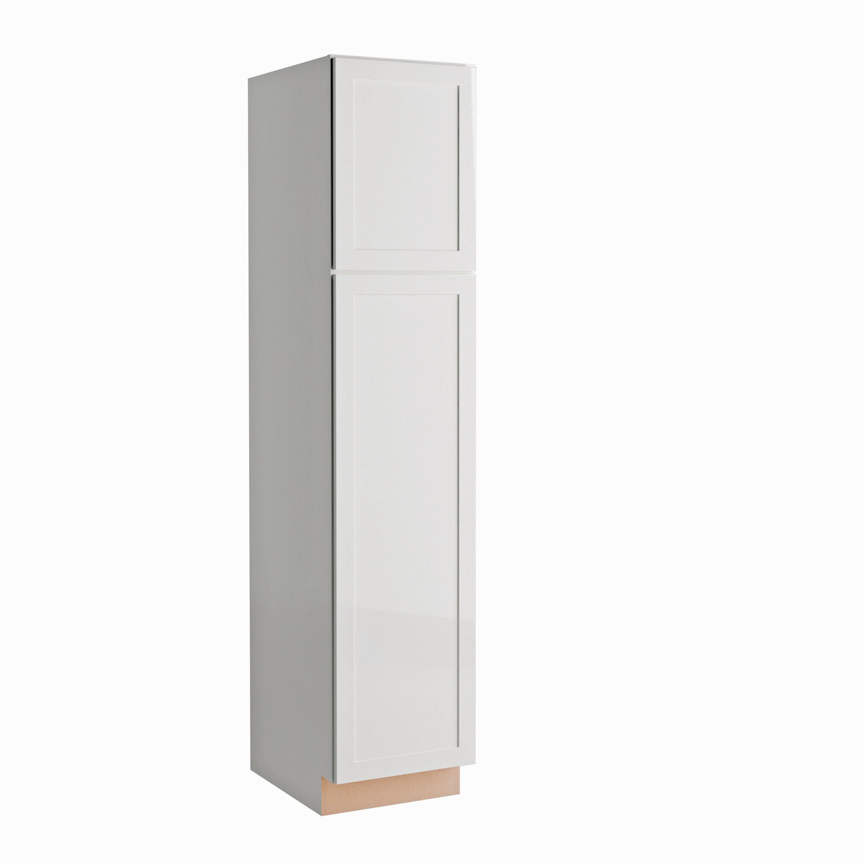 Project Source U1884RW 18-in W x 84-in H x 24-in D White Pantry Fully assembled Cabinet (Recessed Panel Shaker)