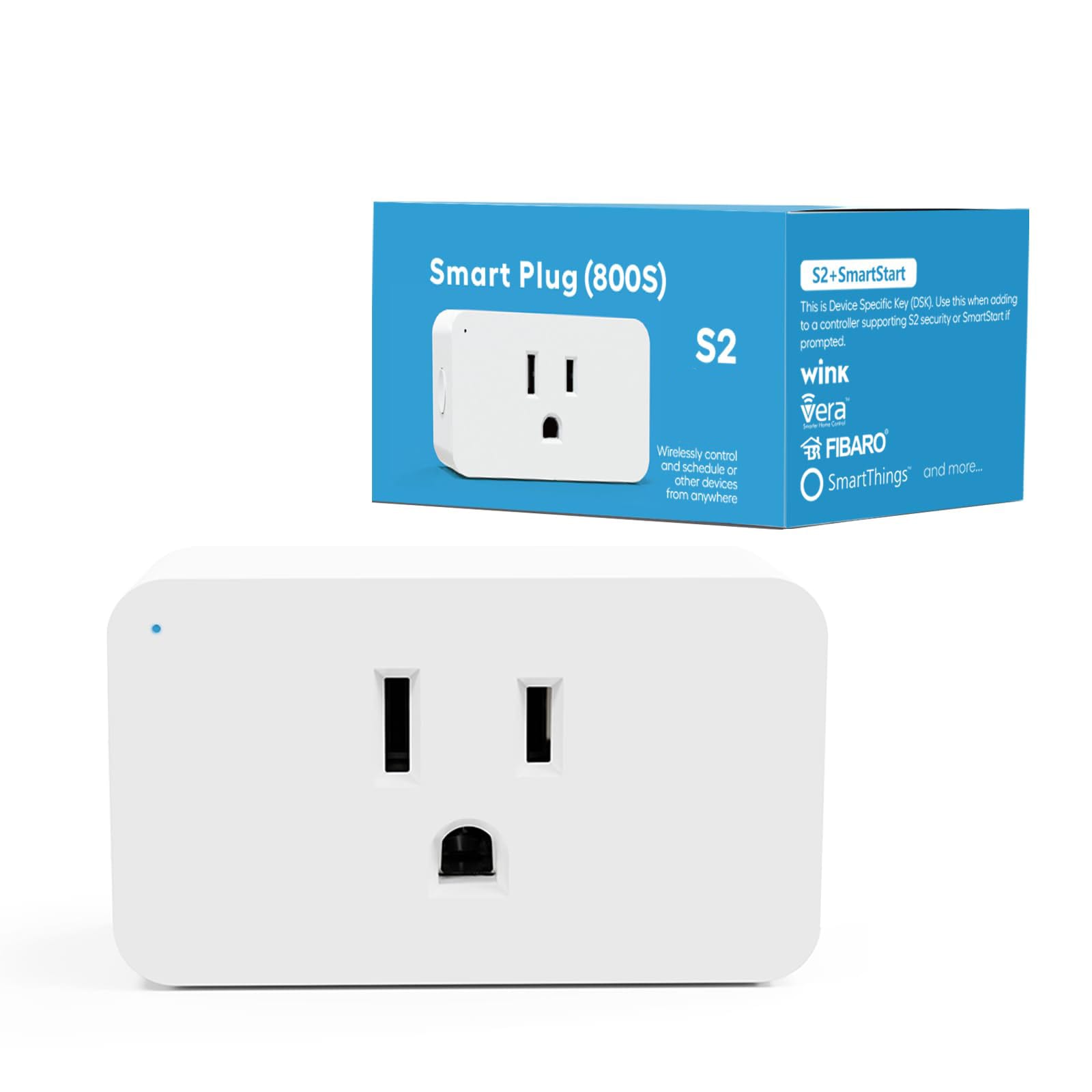 Misopily Zwave Plug 800 Series Smart Outlet Built in Zwave Repeater S2 Security Compatible with Hubitat SmartThings Vera Wink Homeseer 1 Piece #LMS0408P25
