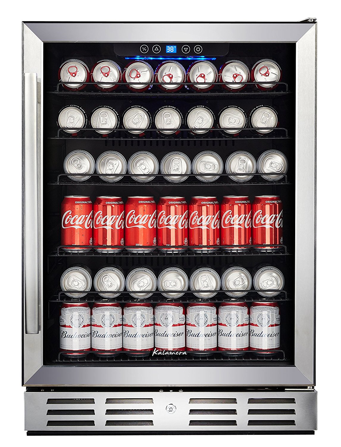 60 Can Beverage Mini Refrigerator w/ Glass Door, Black