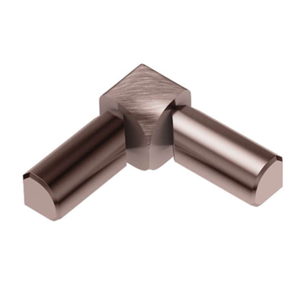 Schluter Systems I2L/RO80AKGB Rondec 0.313-in W x 1-in L Brushed copper anodized aluminum Aluminum Inside corner Tile Edge Trim