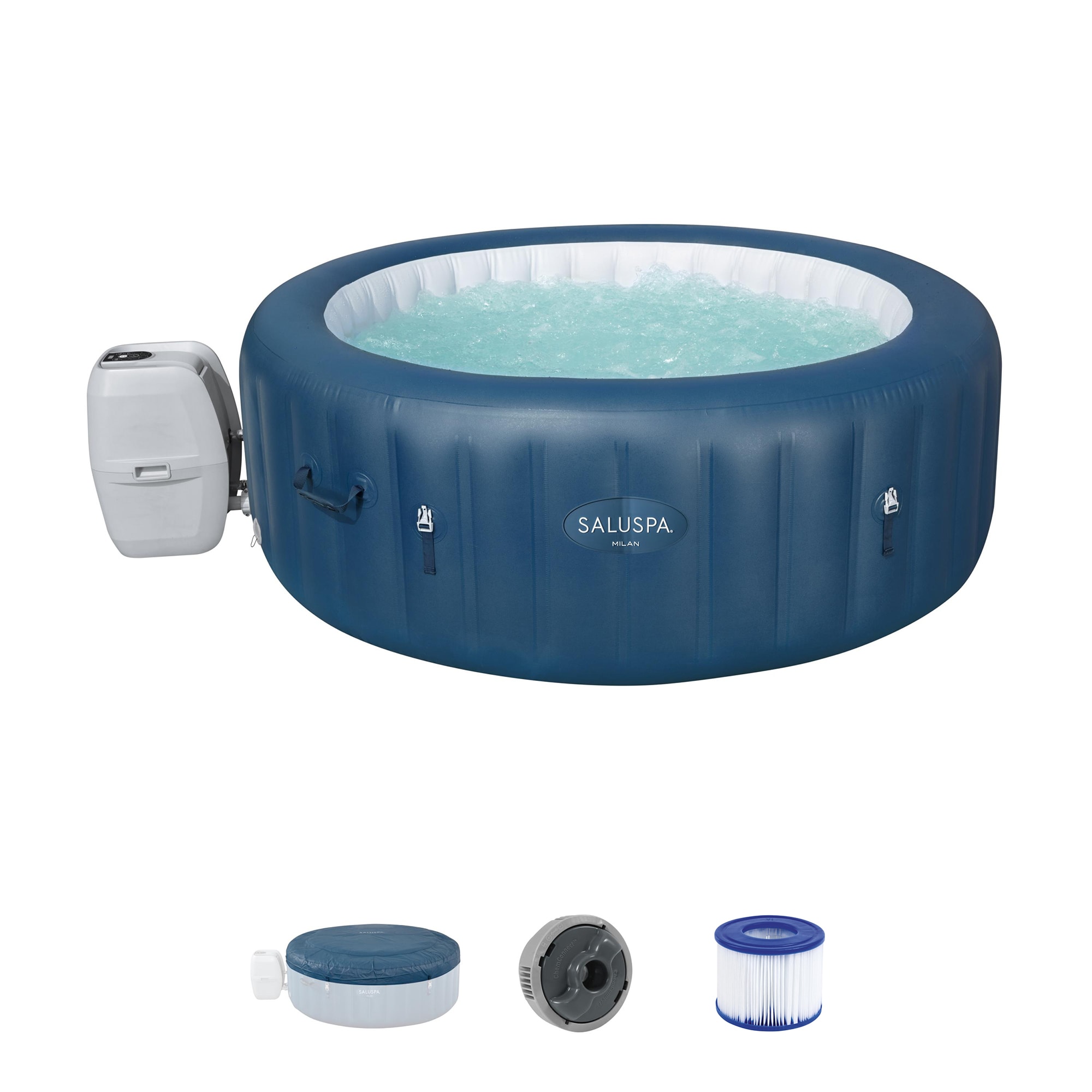 Bestway 410813 SaluSpa 140 Jet 6 -Person Inflatable Round Hot Tub (Cover Included)