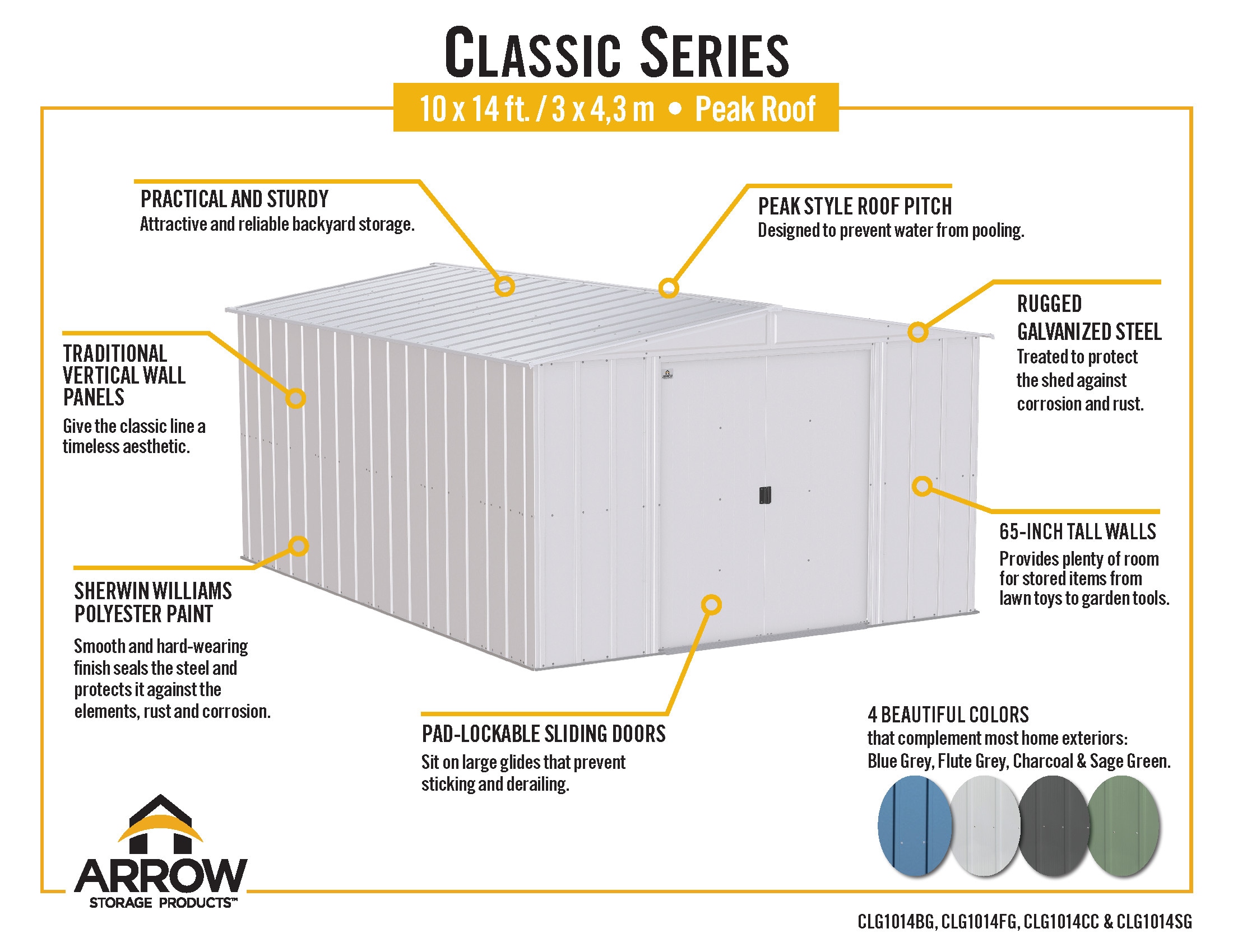 Arrow CLG1014BG Metal-Storage-Buildings-Sheds - View #11