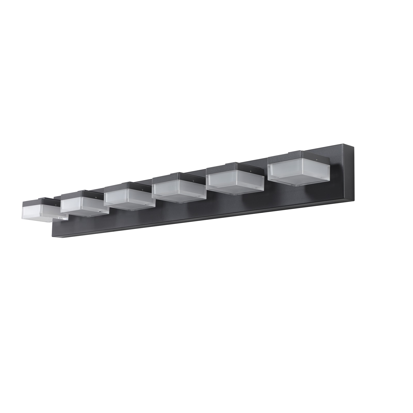 Ayelon Vanity Lights 38.2-in 6 Light Black Integrated LED Modern/contemporary Bathroom Vanity light