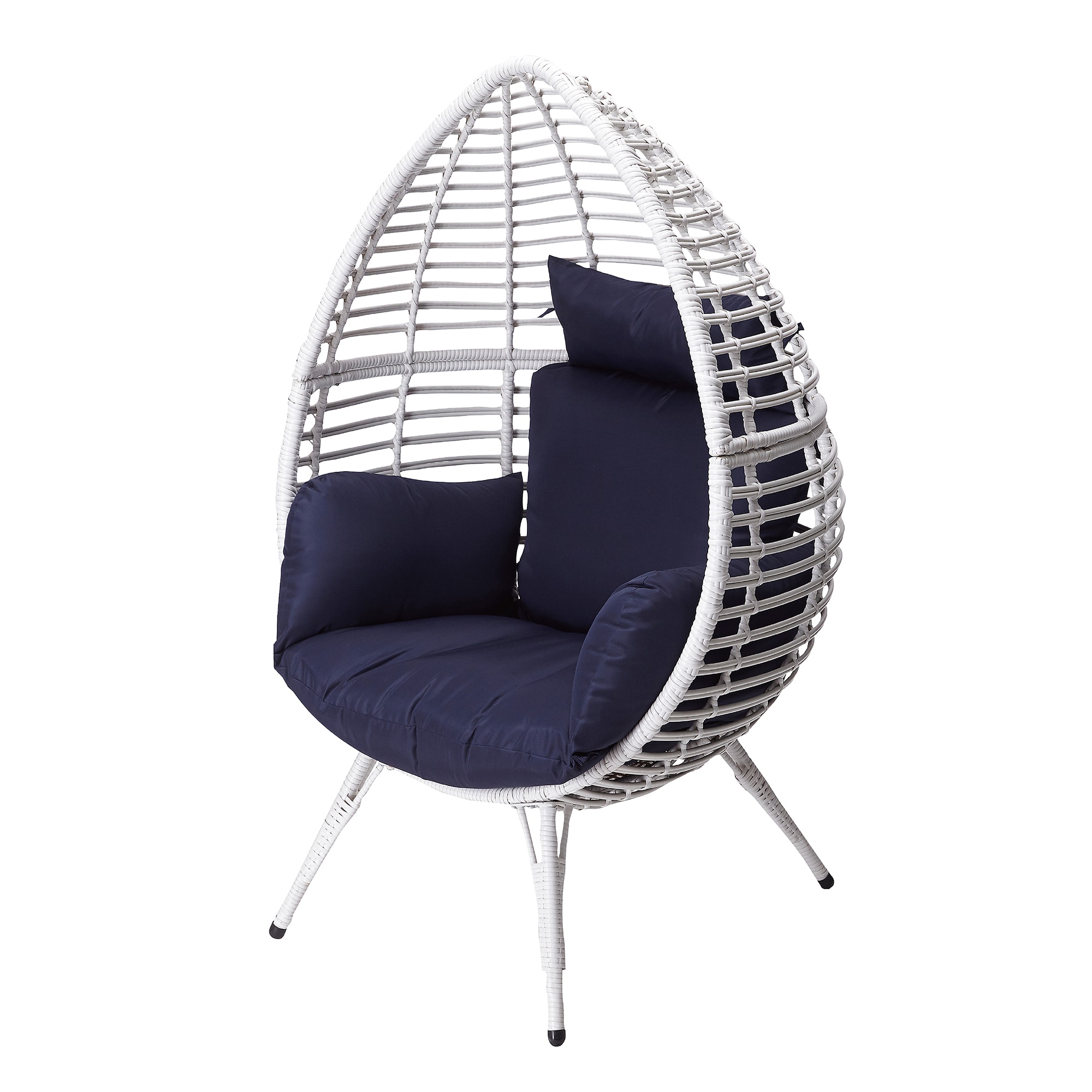 white teardrop chair