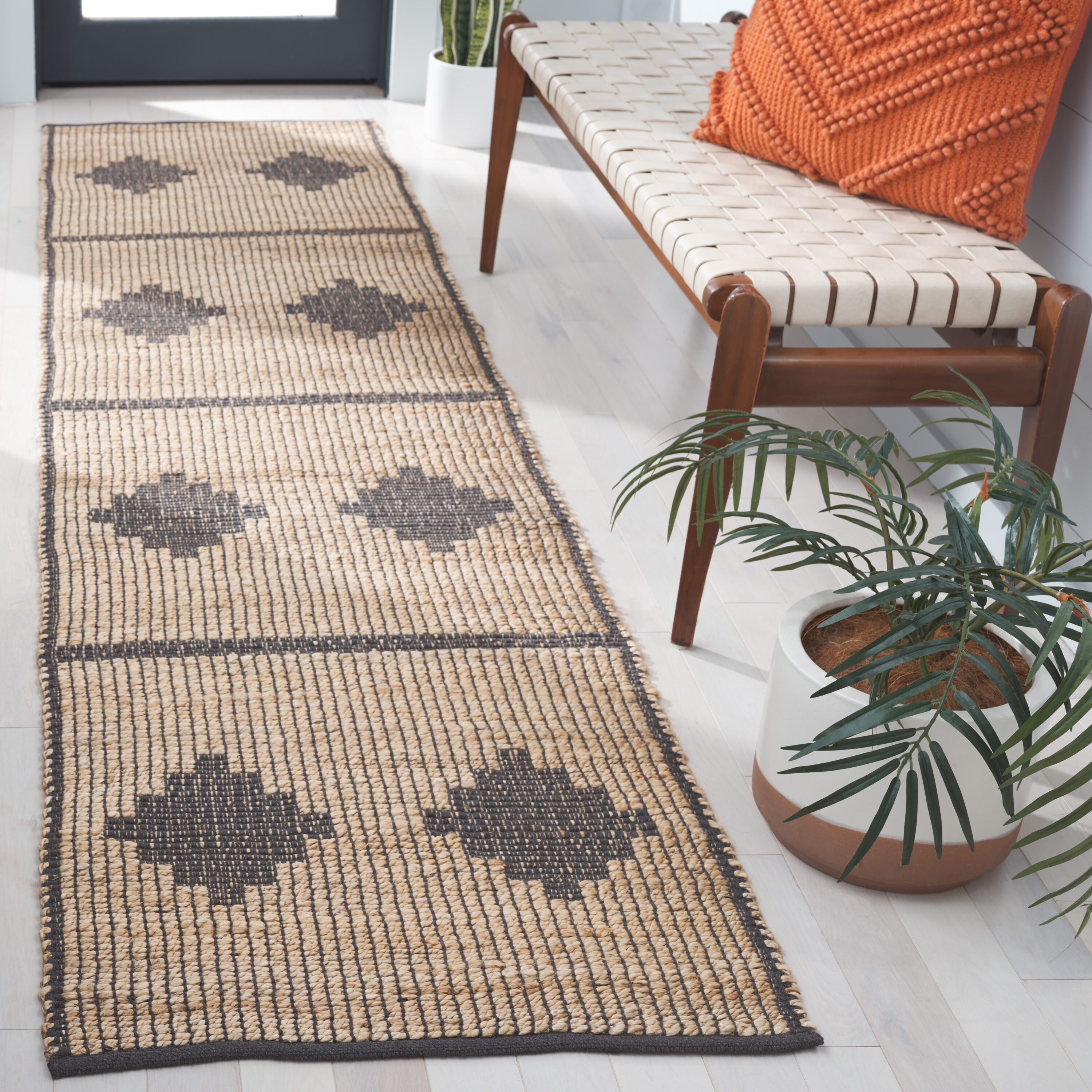 Natural Fiber 878F Natural Grey 2 x 9 Rectangular Runner rug