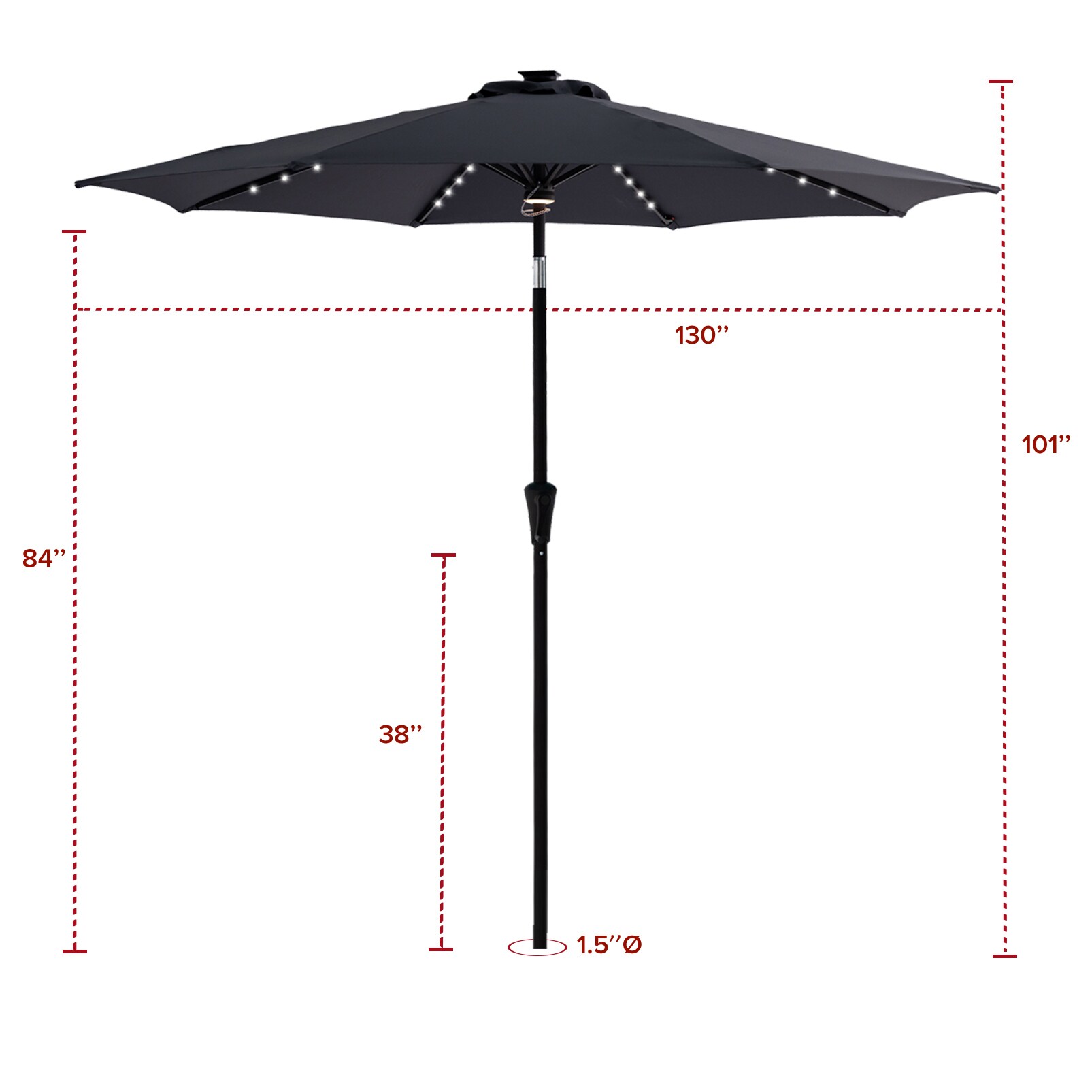 FLAME&SHADE Patio Umbrellas #CFSLED11ANTHRACITE - 6