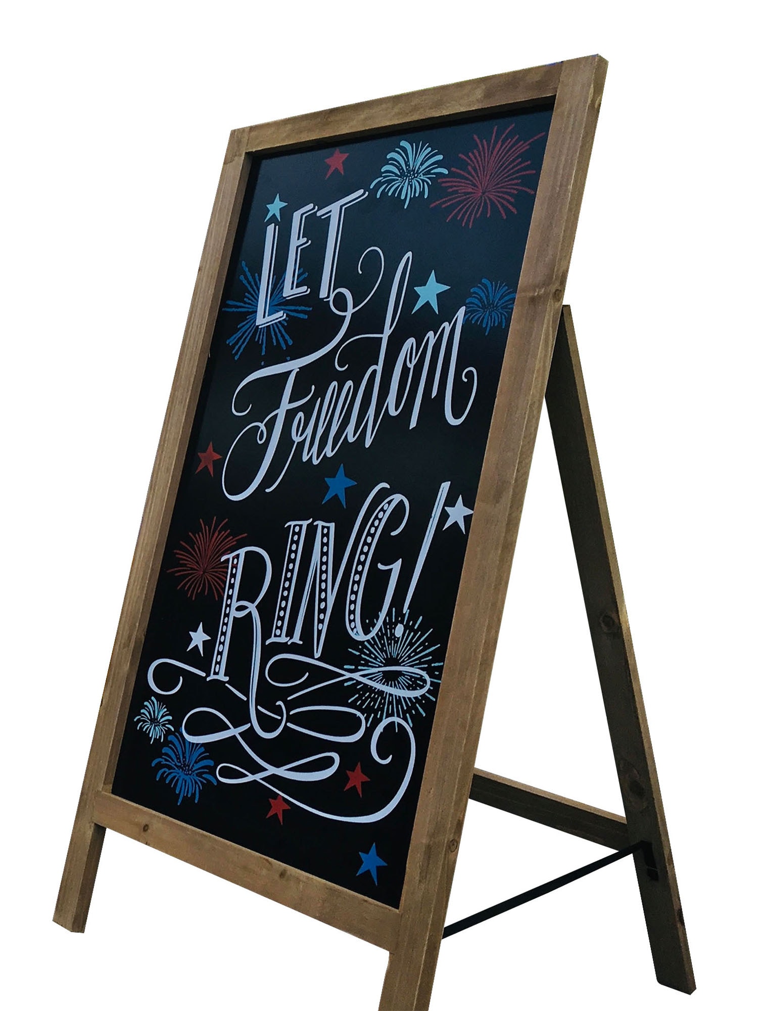 Offex Offex 32h Let Freedom Ring Easel Freestanding Chalkboard Sign  Display- Perfect For Patriotic Holi-Day, Memorial Day, Veterans Day and  More at