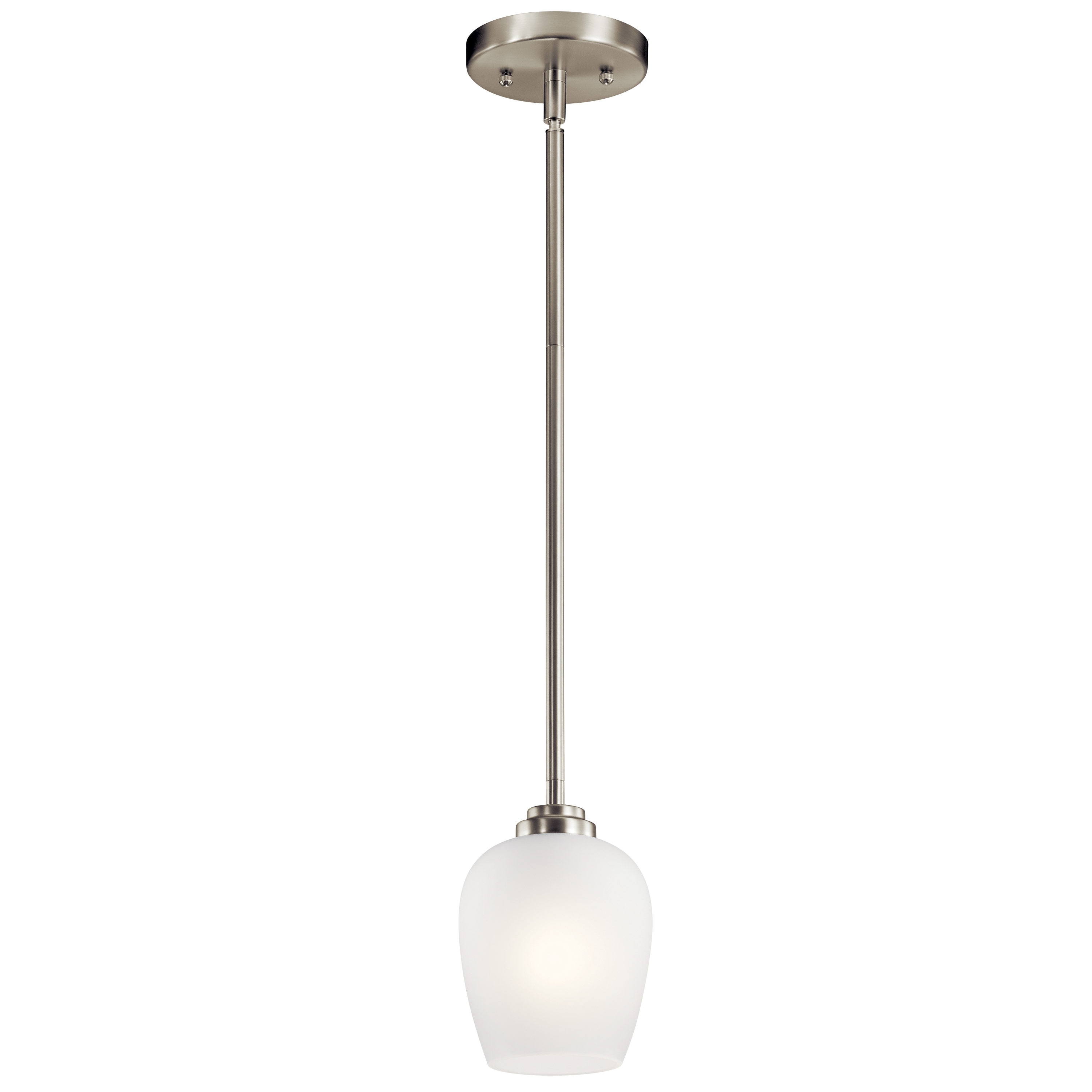 Kichler 44380NI Valserrano 1 -Light Brushed Nickel Traditional Etched glass Dome Small Hanging Pendant light