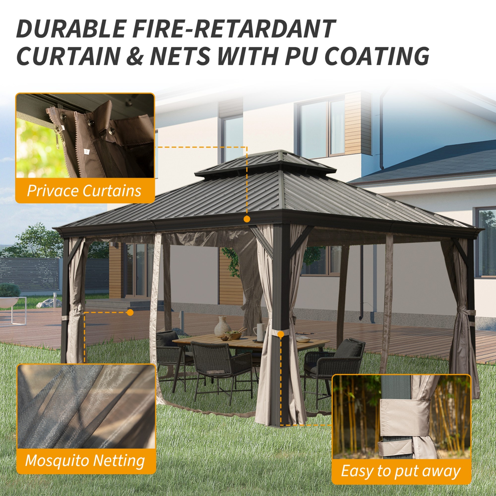 ToolCat LS1-118-HWP Wood-Resin-Gazebos - View #2