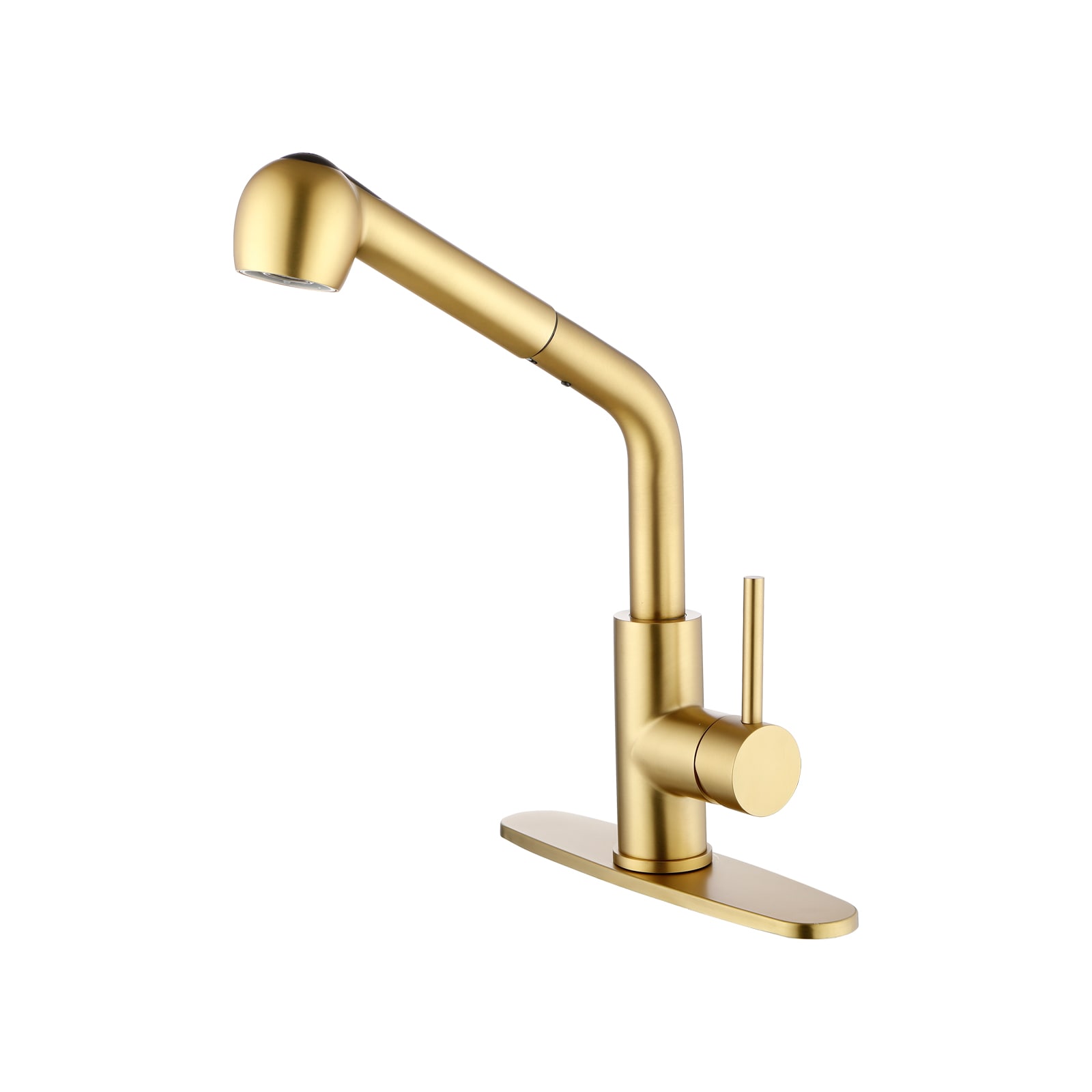 LOVMOR Utility Sink Faucets Single-Handle Pull-Out Laundry Faucet with Dual Spray Function in Stainless Spot Resistant Gold