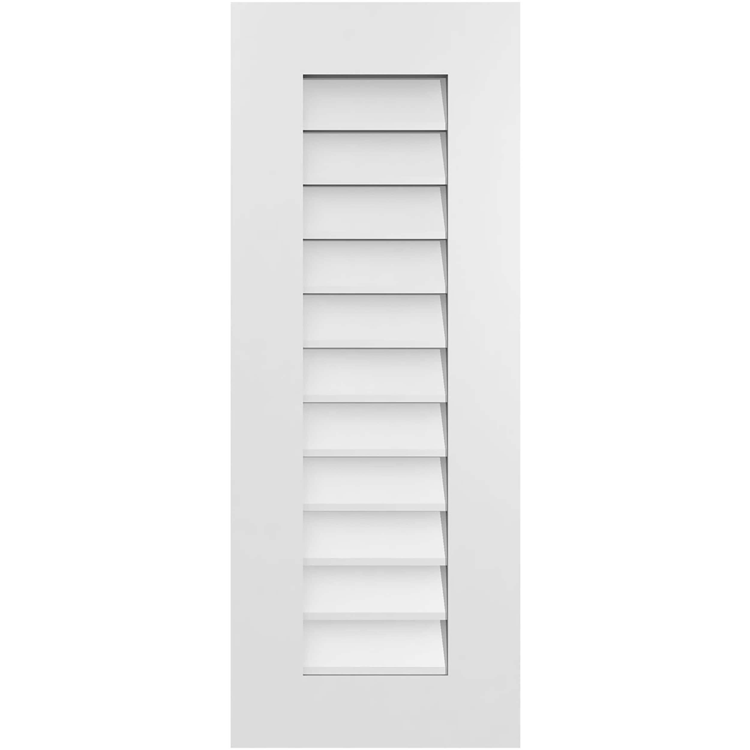 Ekena Millwork GVPVE14X3601SN 14-Inches x 36-Inches Off-white Rectangle PVC Gable Louver Vent