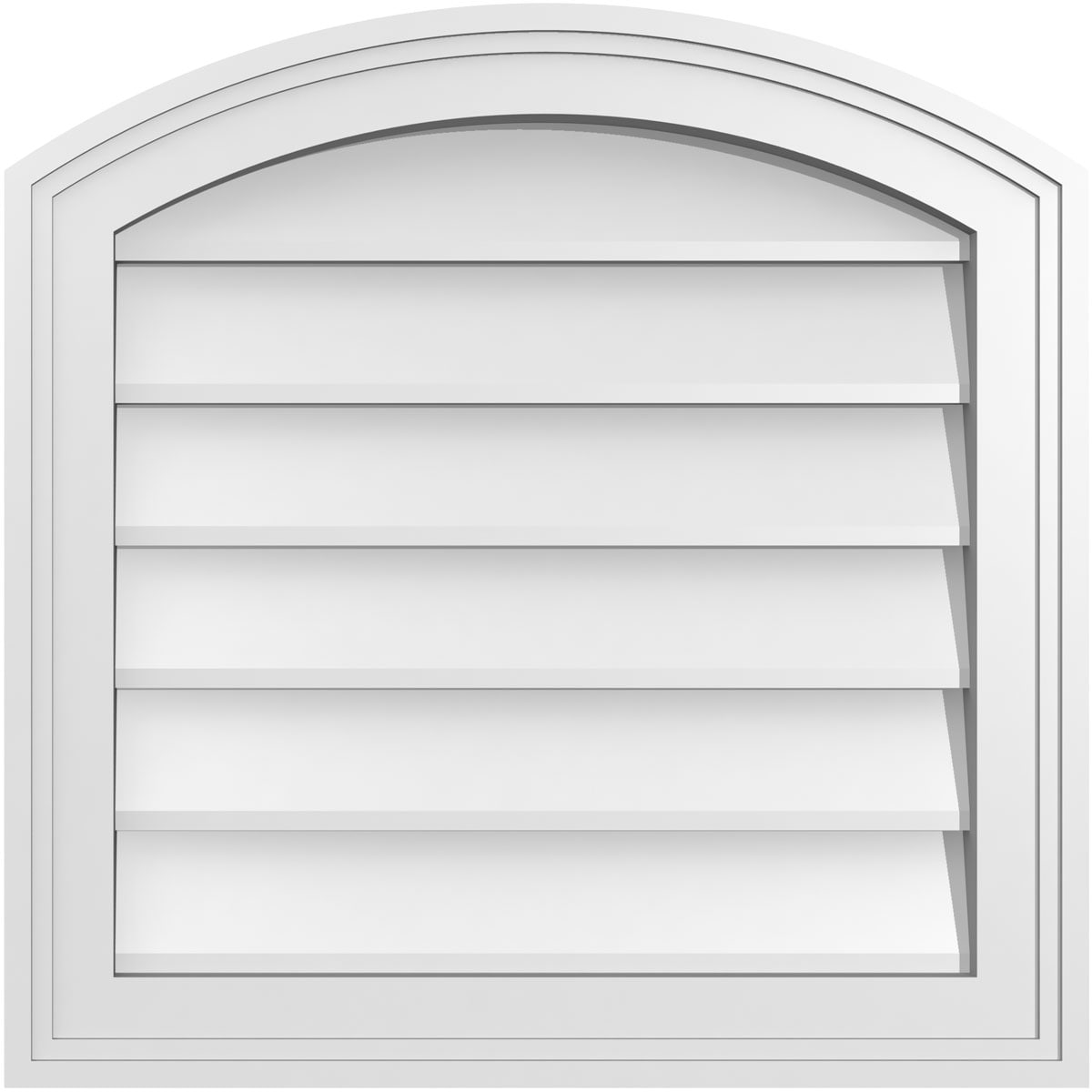 Ekena Millwork GVPAR20X2002SN 20-Inches x 20-Inches Off-white Round top PVC Gable Louver Vent