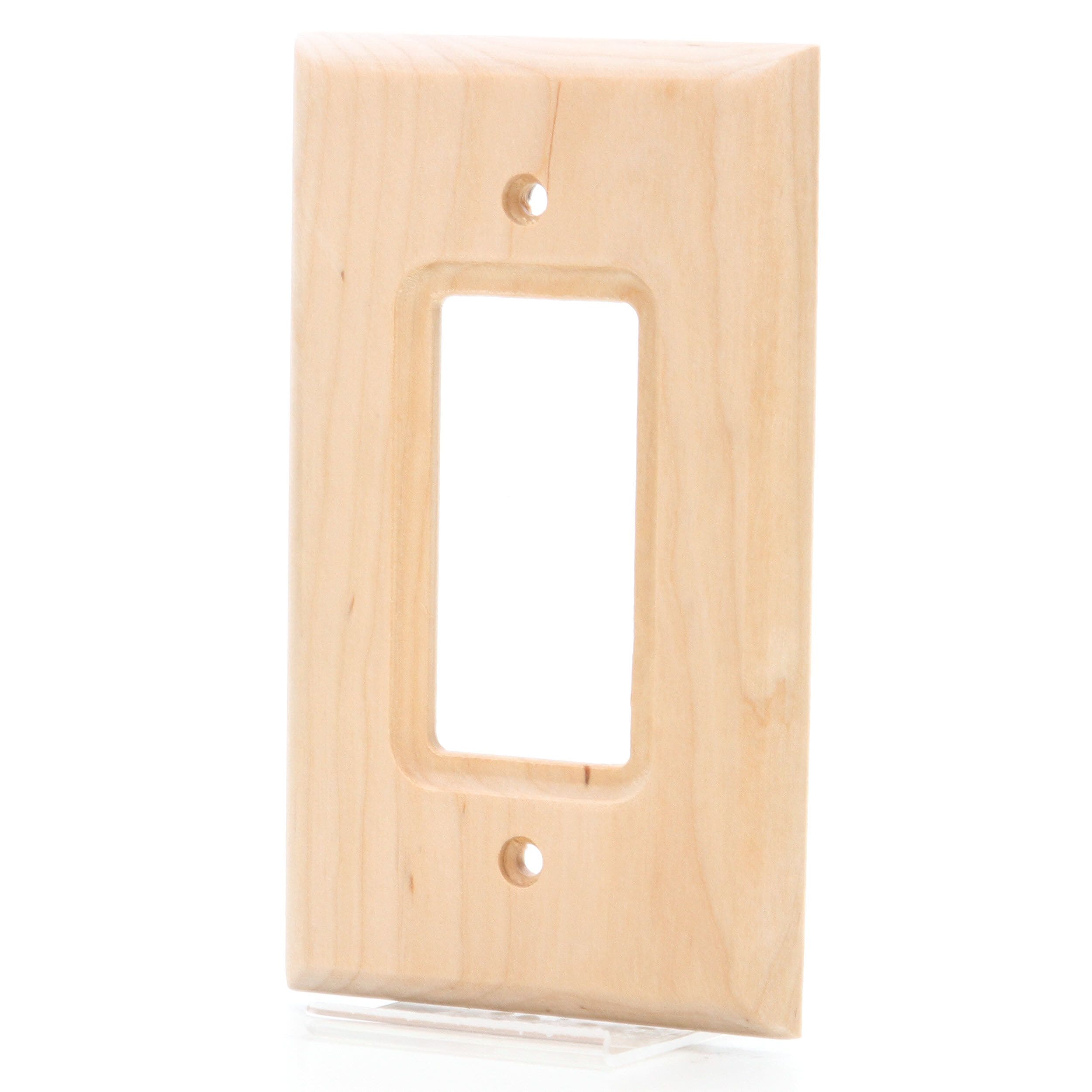 Unfinished Wood Brainerd 64663 Wood Square Single Coaxial Wall Plate 