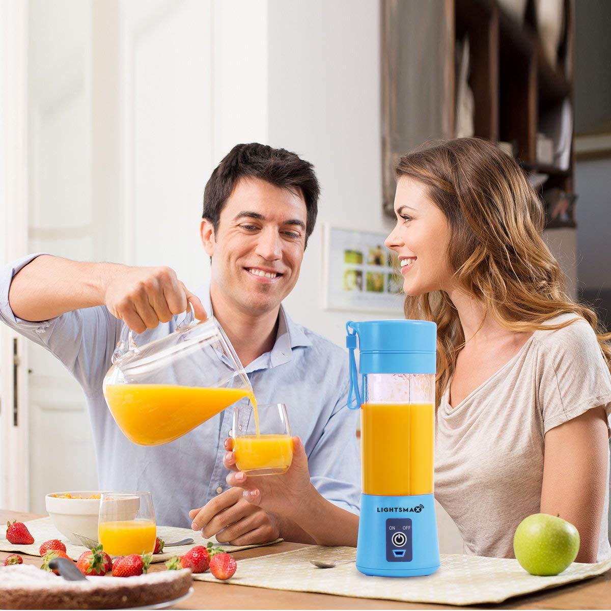 Rechargeable Portable Blender With Six Blades For Smoothies