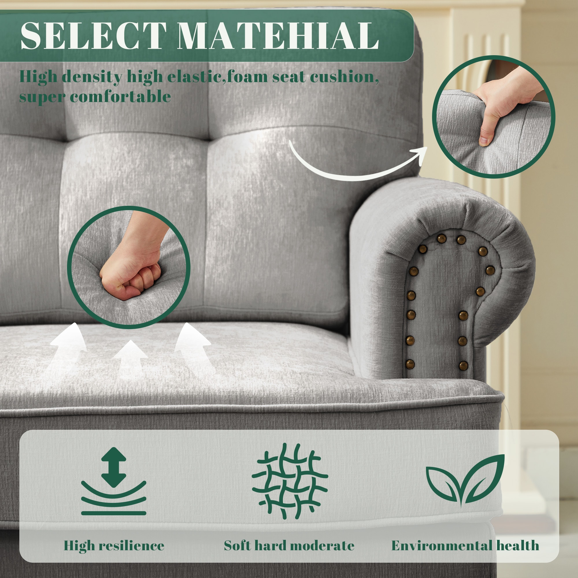 VOUA SAF-LYD3Z-GY Sofas-Loveseats - View #4