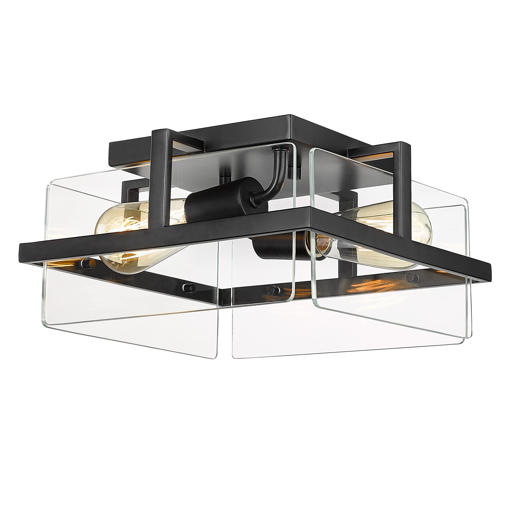 LTMATE LSLE256F BK JAZAVA 2 -Light 11.1-in Matte Black Flush Mount Light