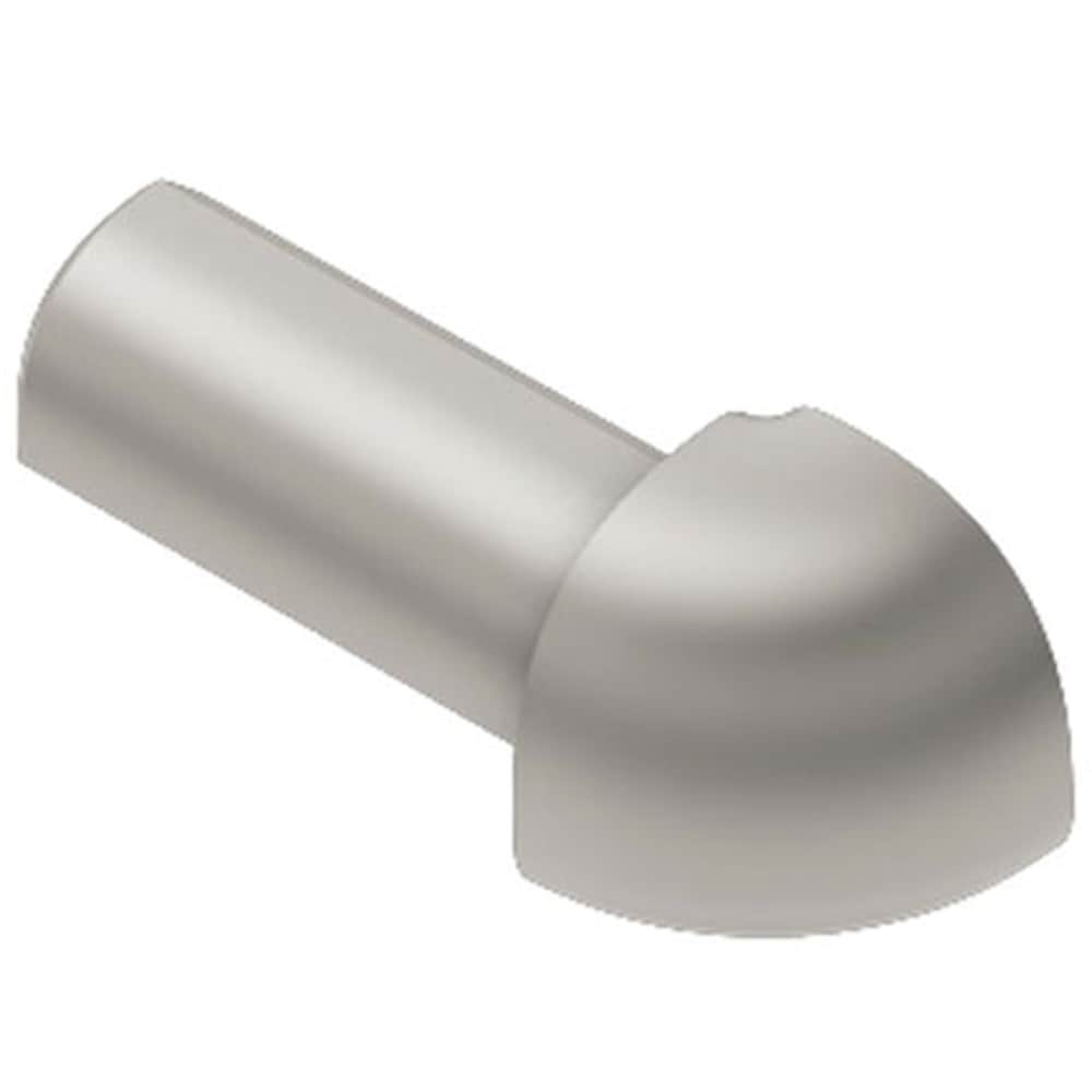 Schluter Systems EV/RO100AT Rondec 0.375-in W x 1.0-in L Satin nickel anodized aluminum Aluminum Outside corner Tile Edge Trim