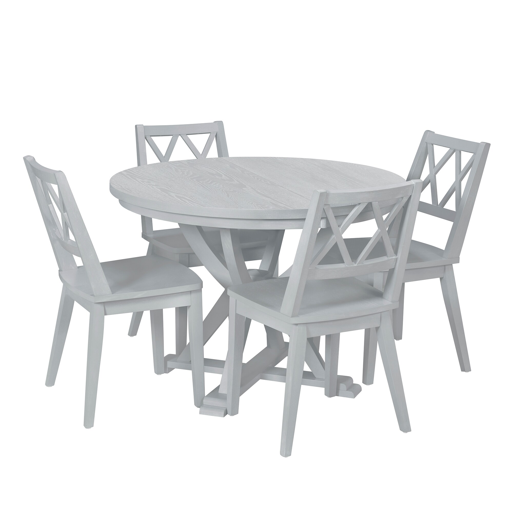 Siavonce XH51AAE Antique Gray Contemporary/Modern Dining Room Set with Round Table ( Seats 4 )