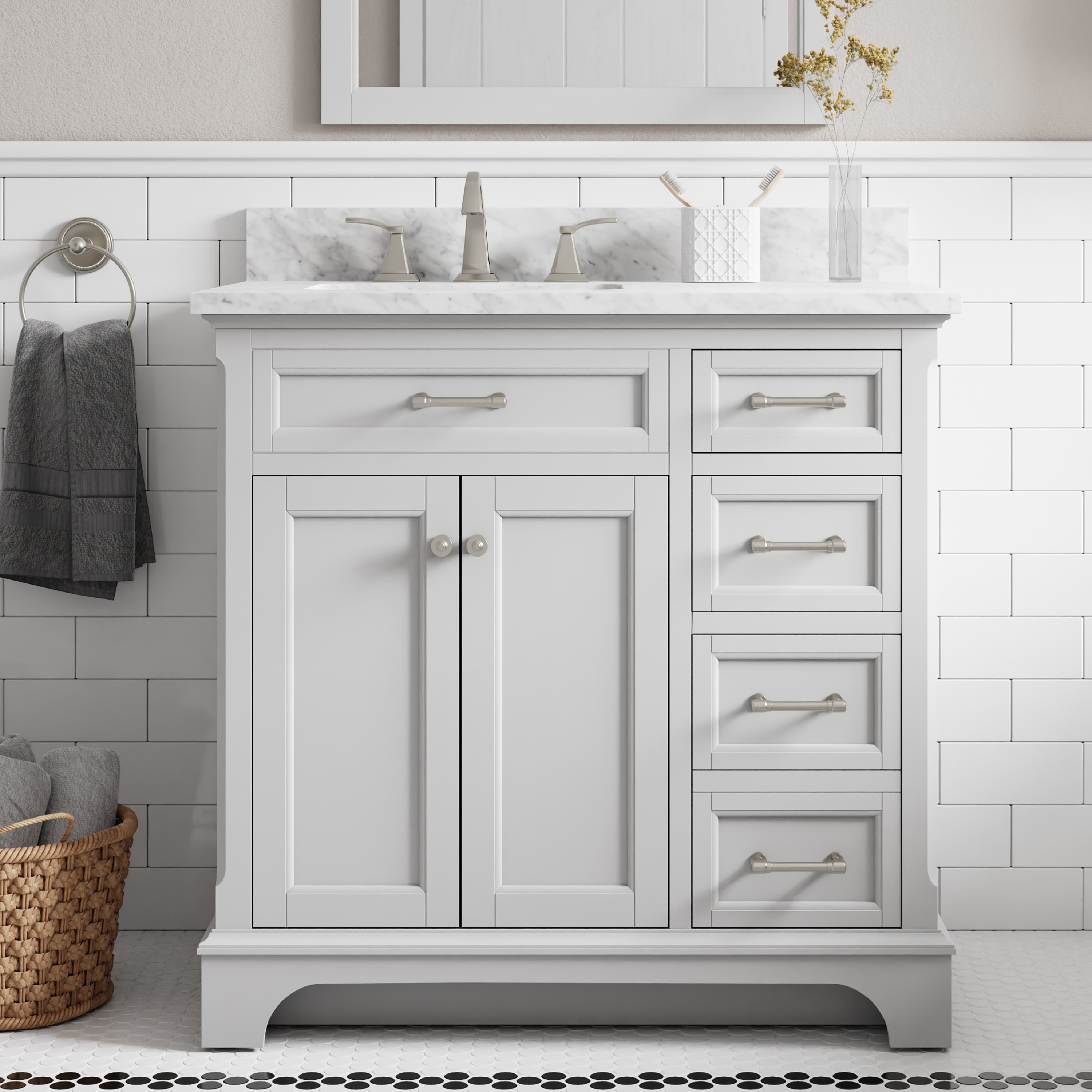 Lowes gray bathroom deals vanity