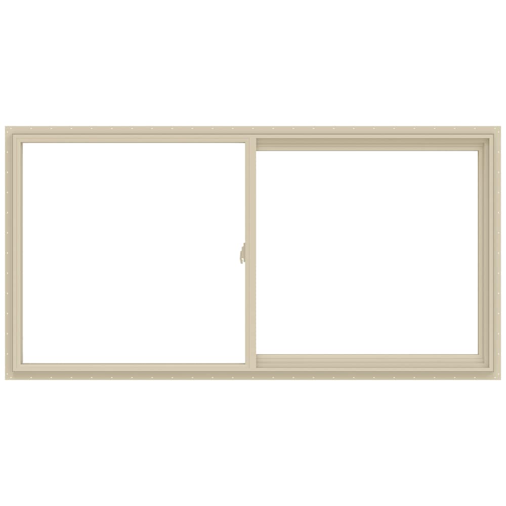 JELD-WEN LOWOLJW138500747 V-2500 71-1/2-in x 35-1/2-in Almond Exterior Almond Interior Right-Handed Vinyl Sliding Window Annealed Glass (Full Screen Included)