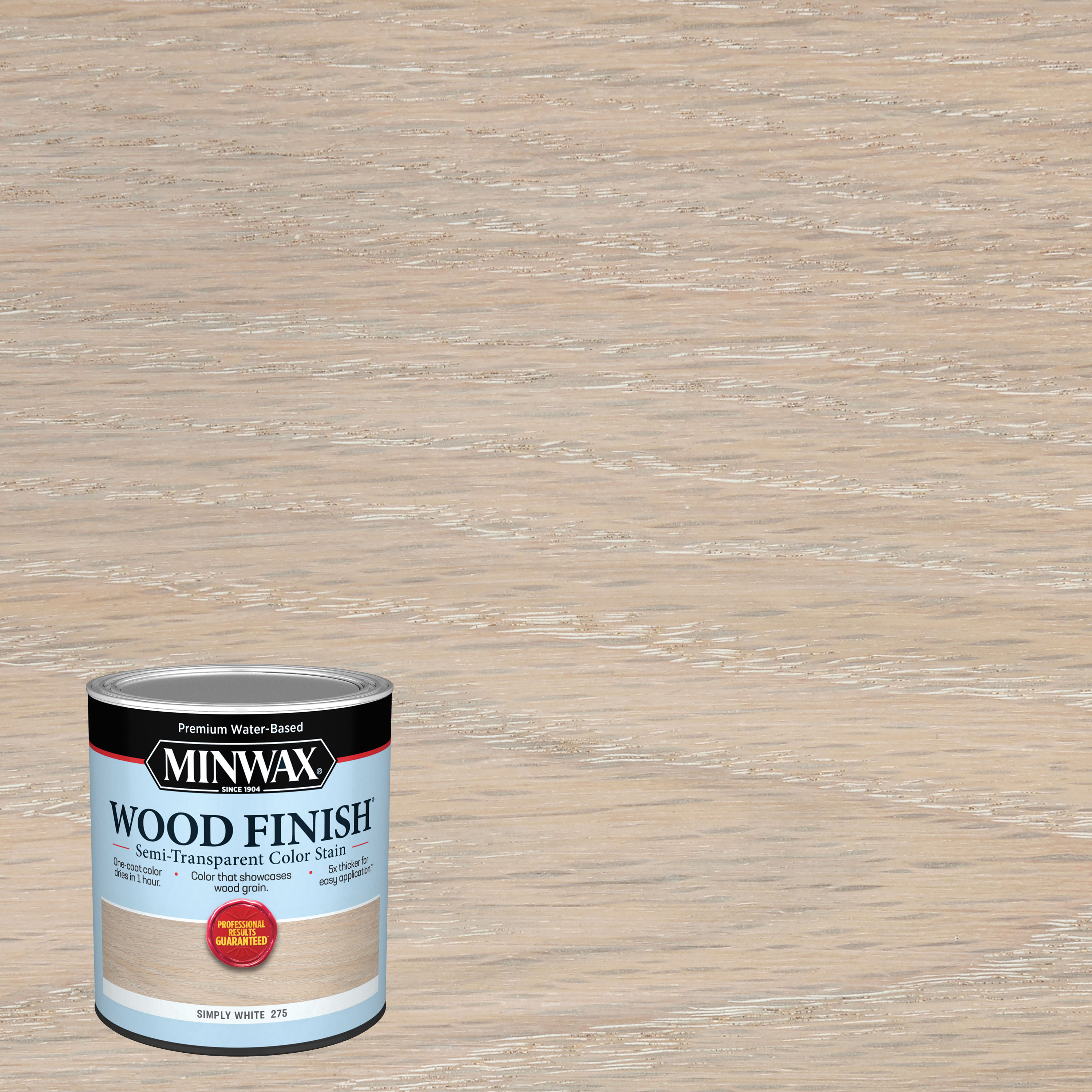 Minwax 108700000 Wood Finish Water-based Simply White Semi-transparent Interior Stain ( 1-quart )