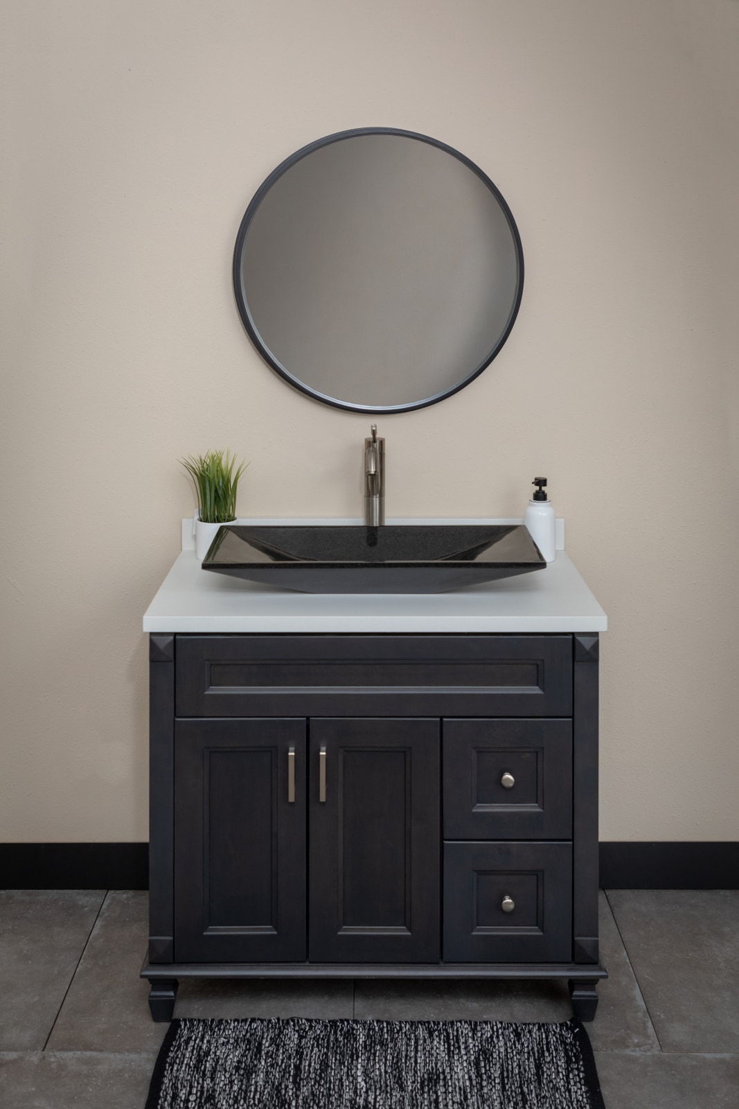 Eden 28'' Black Granite Rectangular Bathroom Sink