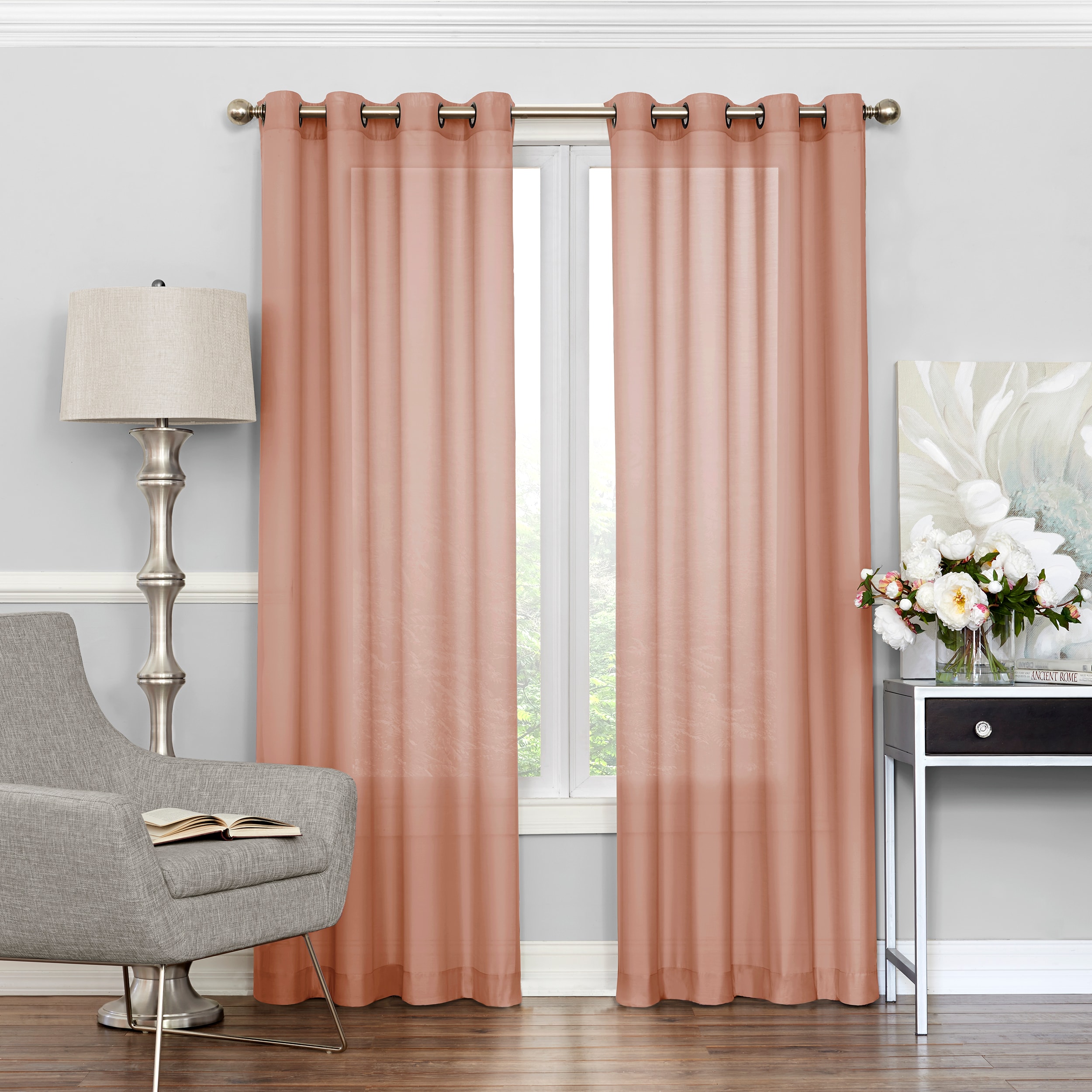 Eclipse 15458052084CME 84-in Cameo Light filtering Standard lined Rod pocket Single curtain panel