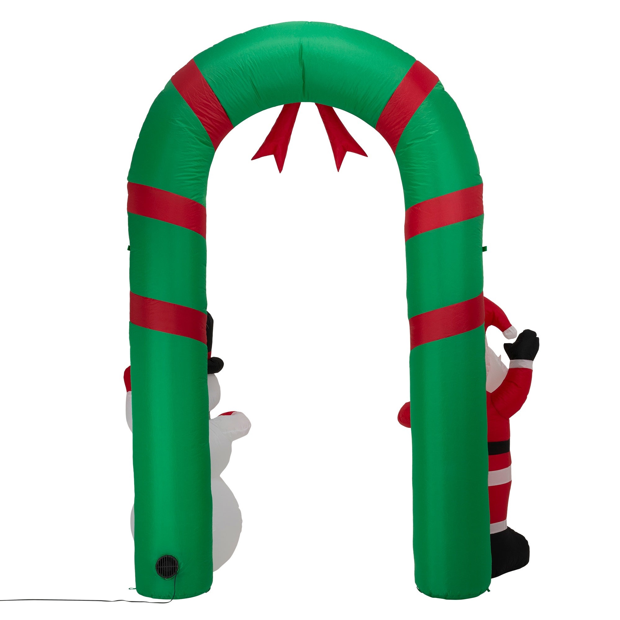 Glitzhome 8-ft Lighted Santa Christmas Inflatable Archway in the ...