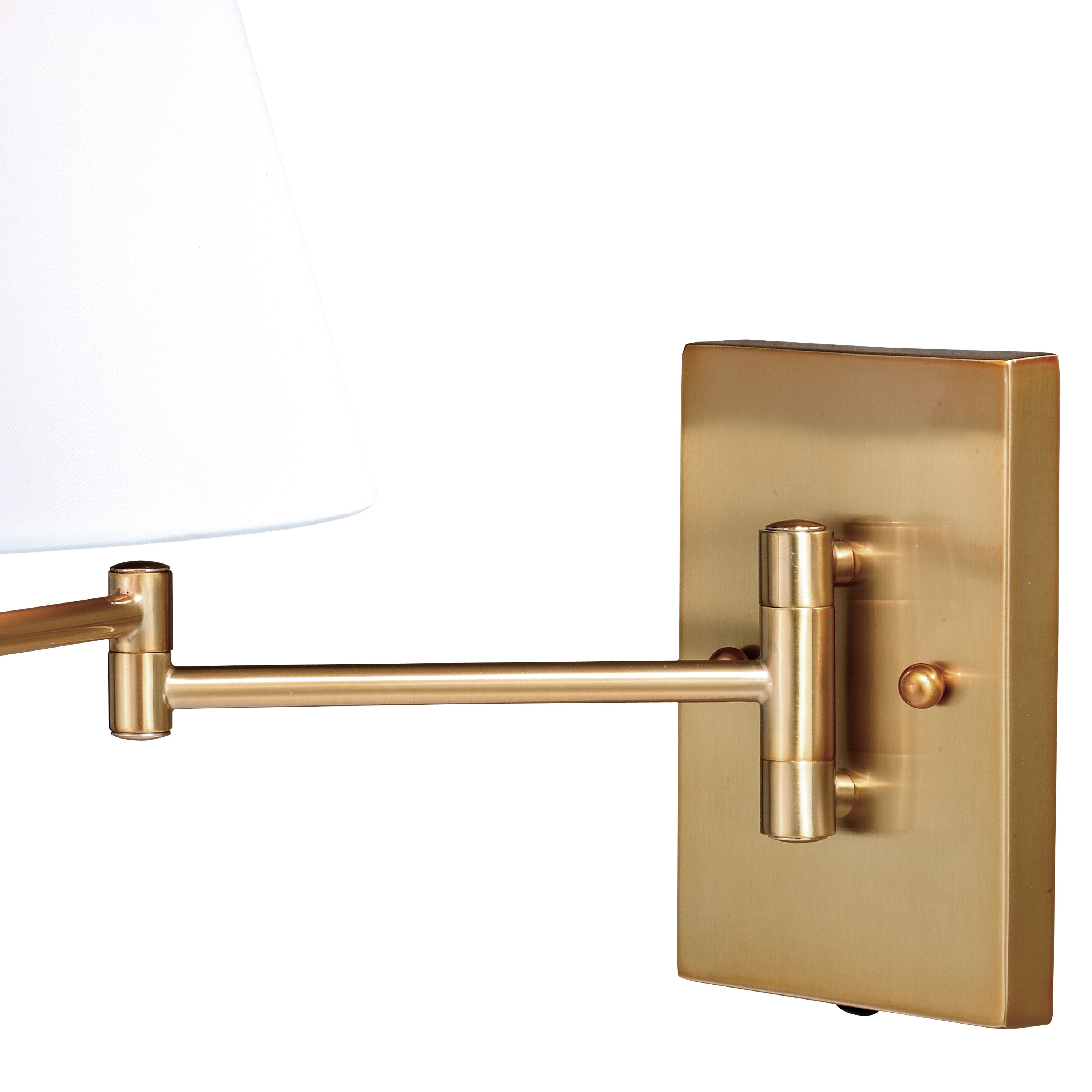Chapeau Traditional Swing Arm Wall Light in Natural Brass