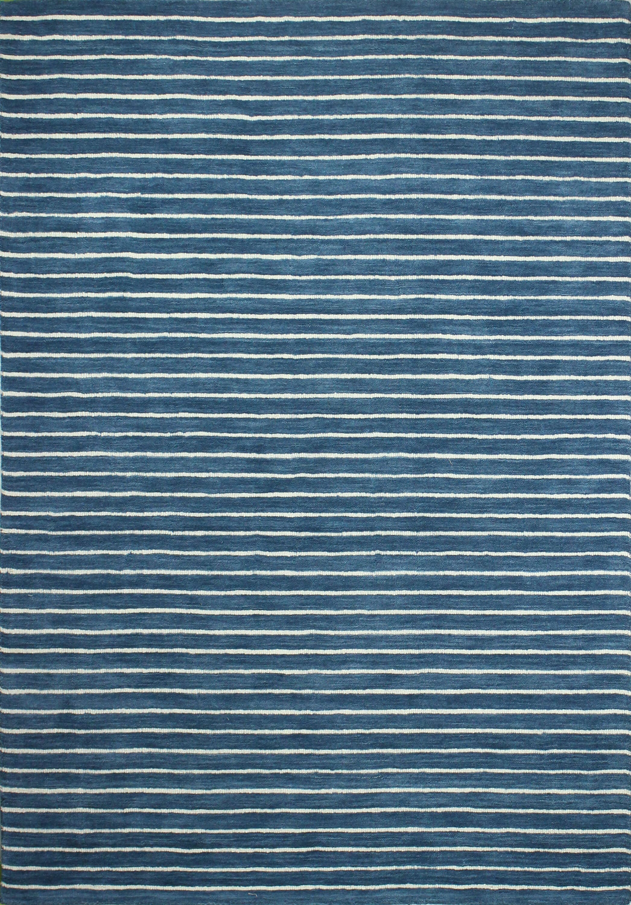 Bashian 649652256054 5 X 8 (ft) Wool Azure Indoor Stripe Industrial Area Rug