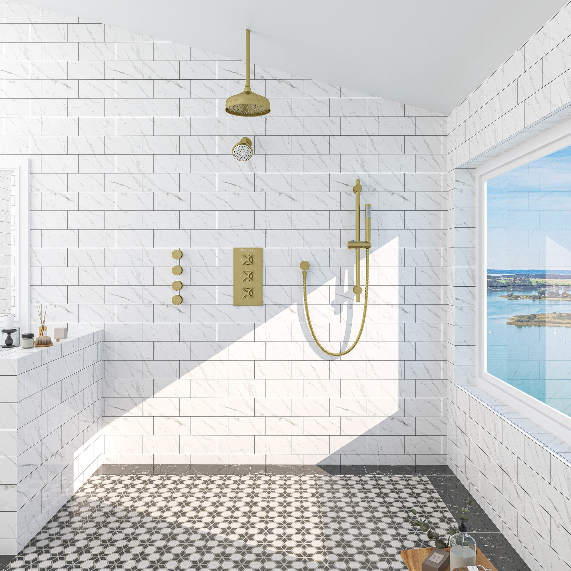 Boyel Living MS-A3805-BG Showerhead-Bar-Panels - View #5