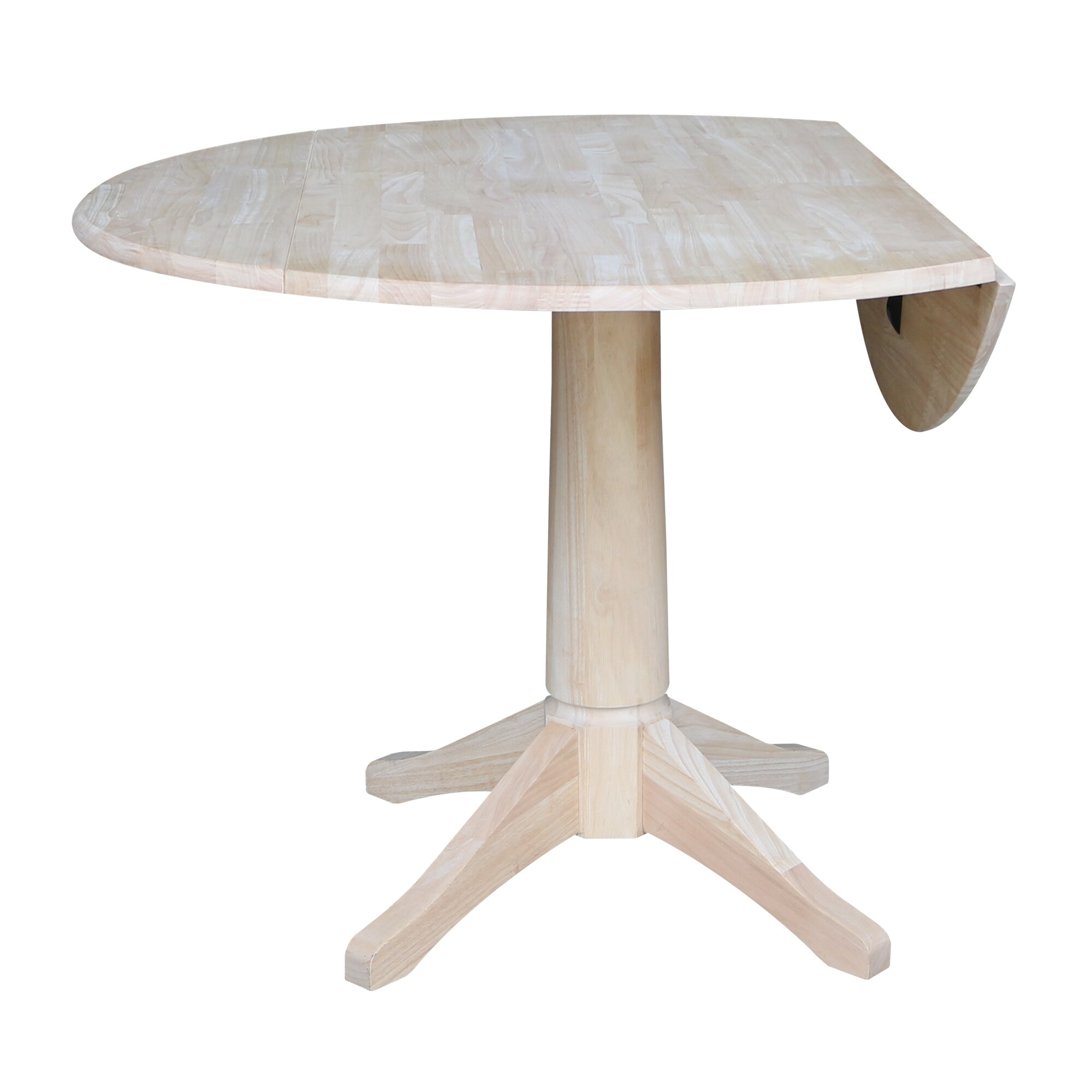 unfinished wood round dining table