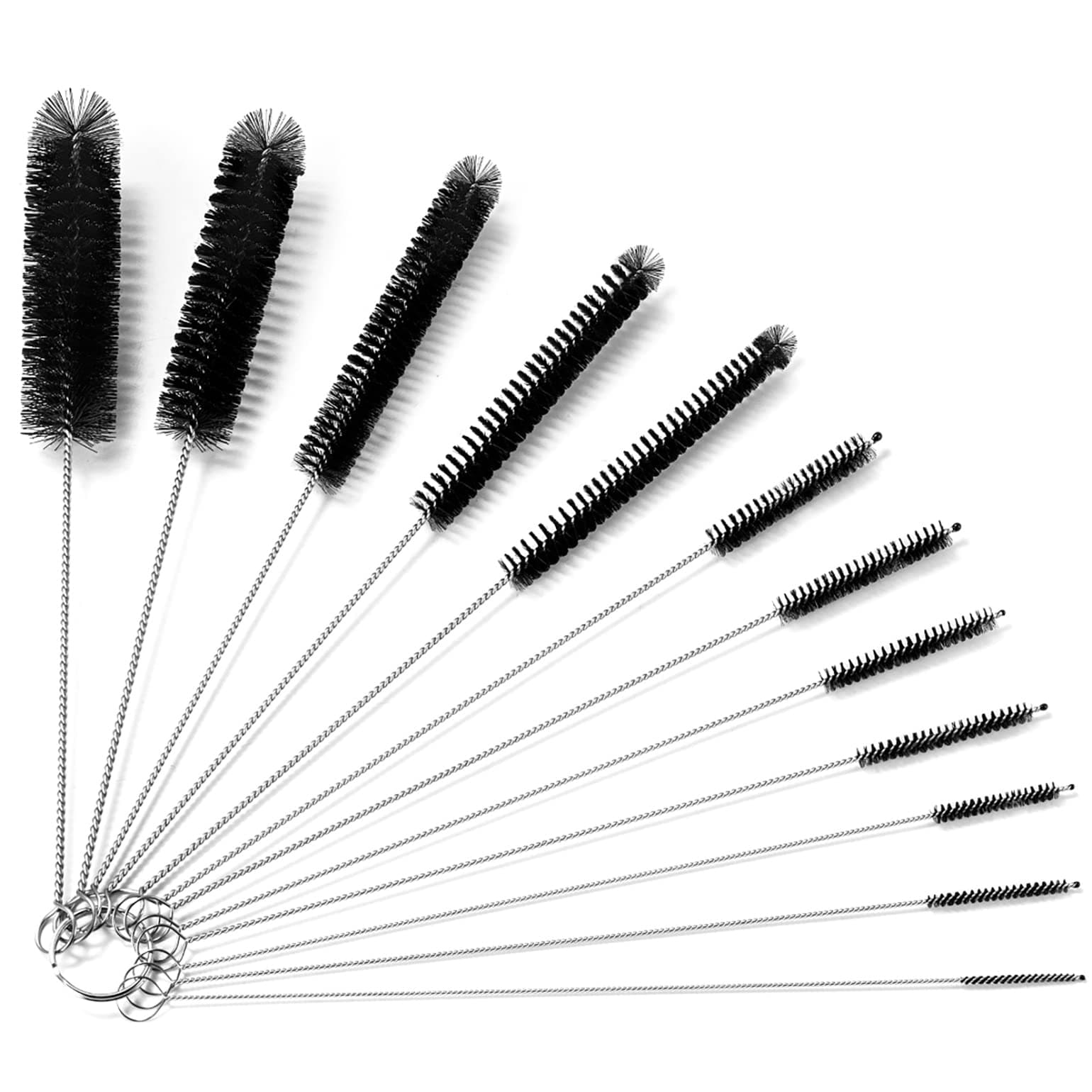 Ahfiwaso  9.5 Inches Long Straw Cleaner Brush Set 12 Pack Small Brushes for Cleaning Small Parts Pipes and Tubes durable home