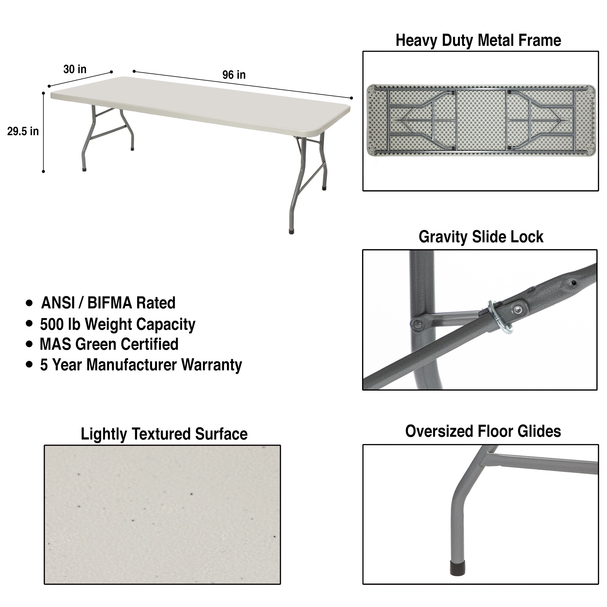 Hampden Furnishings HMDST3096 Folding-Tables - View #4
