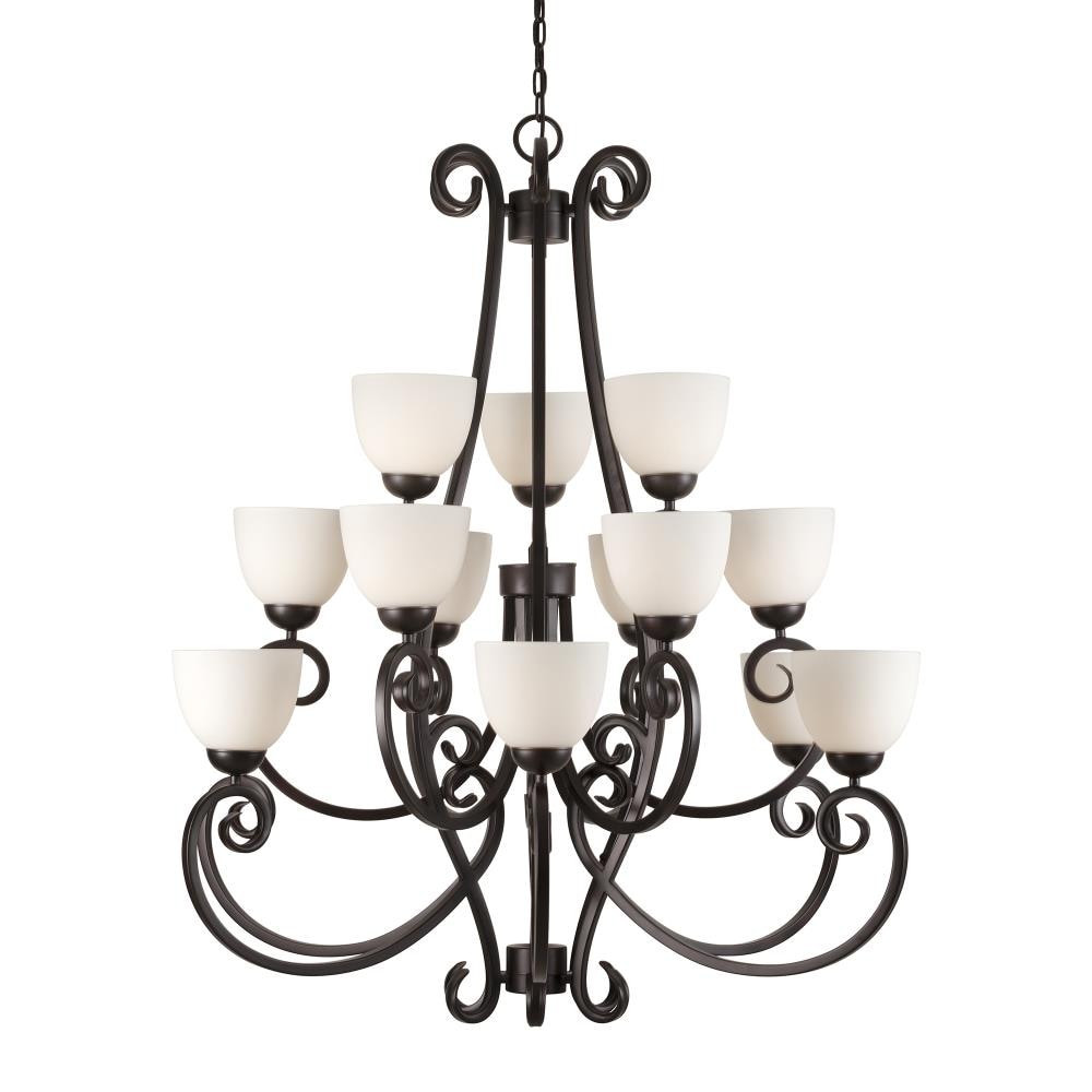 Forte Lighting 2250-15-32 Sutter 15 -Light Antique Bronze Traditional For Use in Bedrooms, Dining Rooms, Foyers, Kitchens, Living Rooms Chandelier