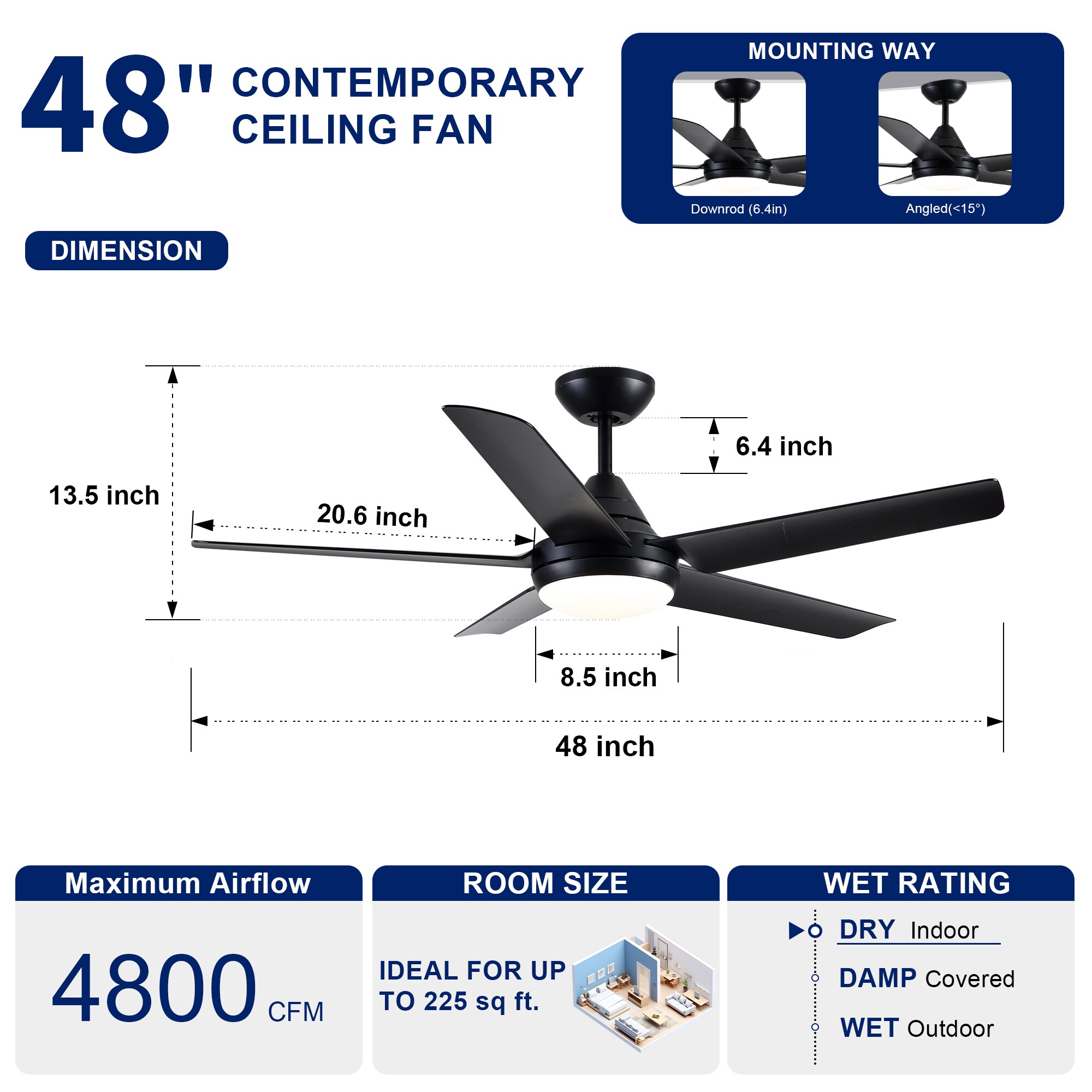 YUHAO LSAC1085BK482 Ceiling-Fans - View #5