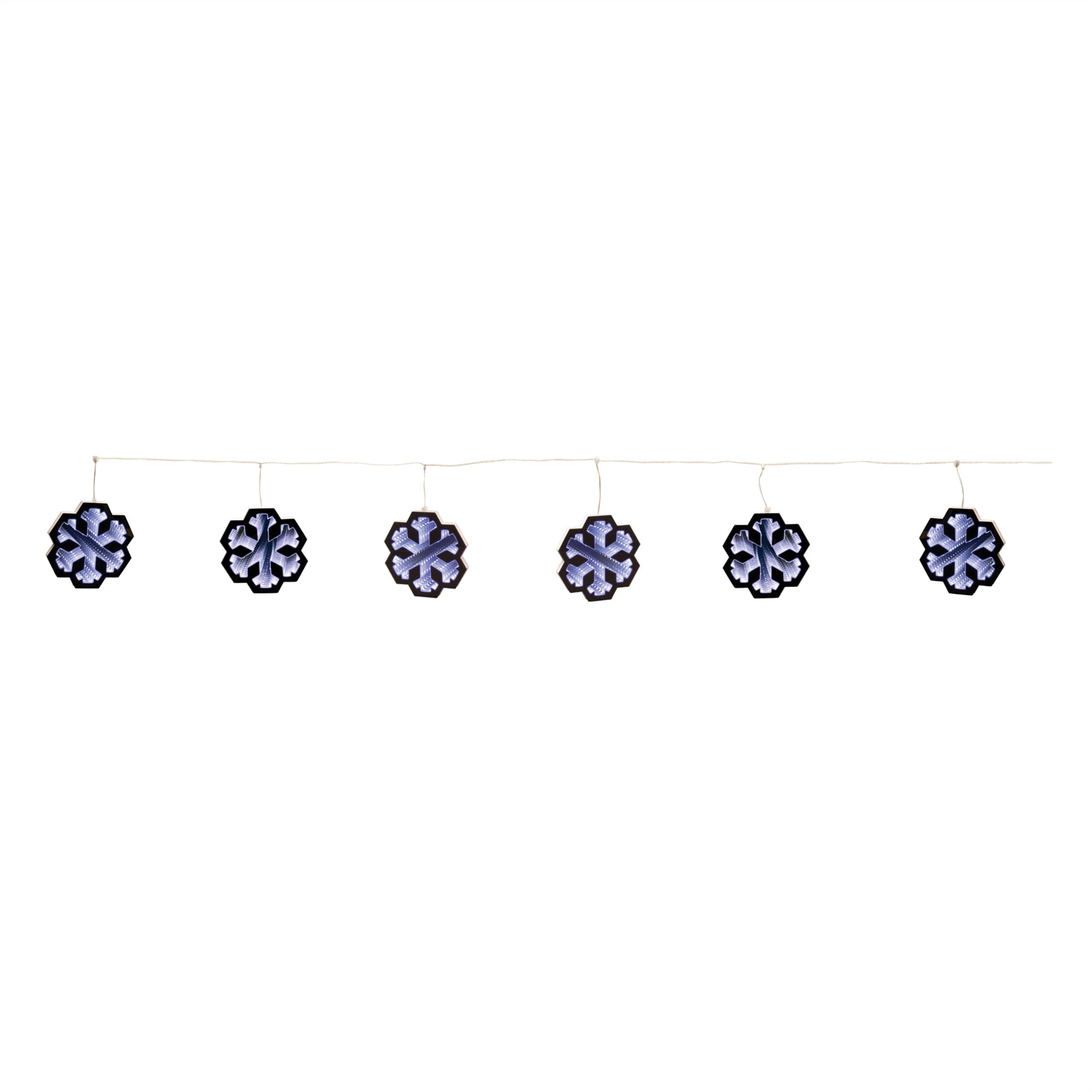 Melrose International 94496DS Ekkolight Snowflake Garland 68L Acrylic UL Plug