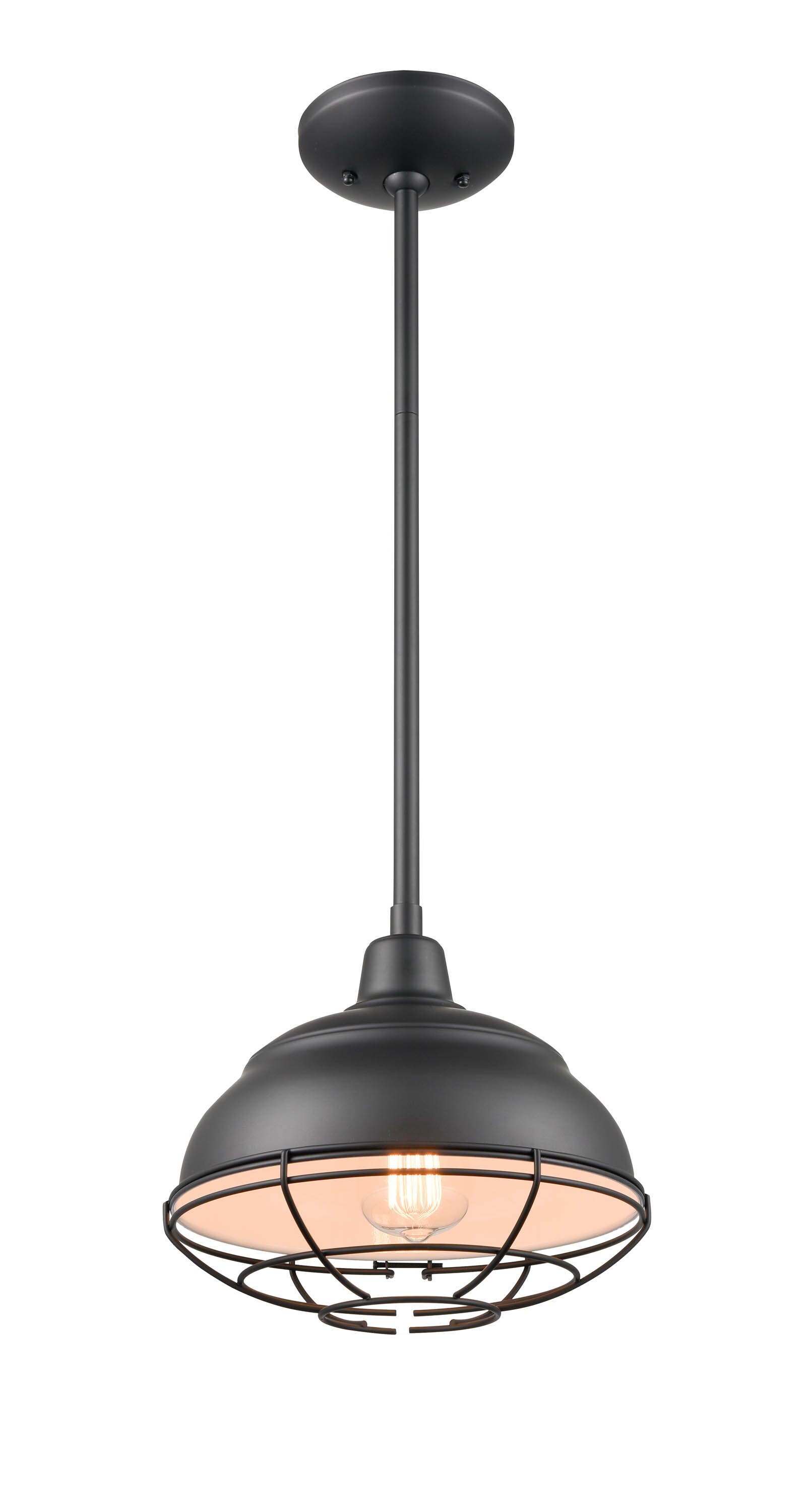 Neo-Industrial Matte Black Mini Pendant Light for Indoor/Outdoor