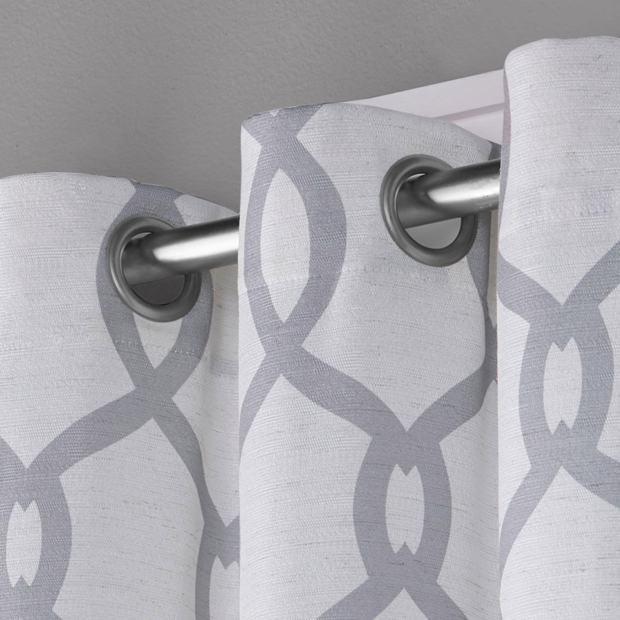 Dove Grey Light-Filtering Linen Blend Grommet Curtain Panel