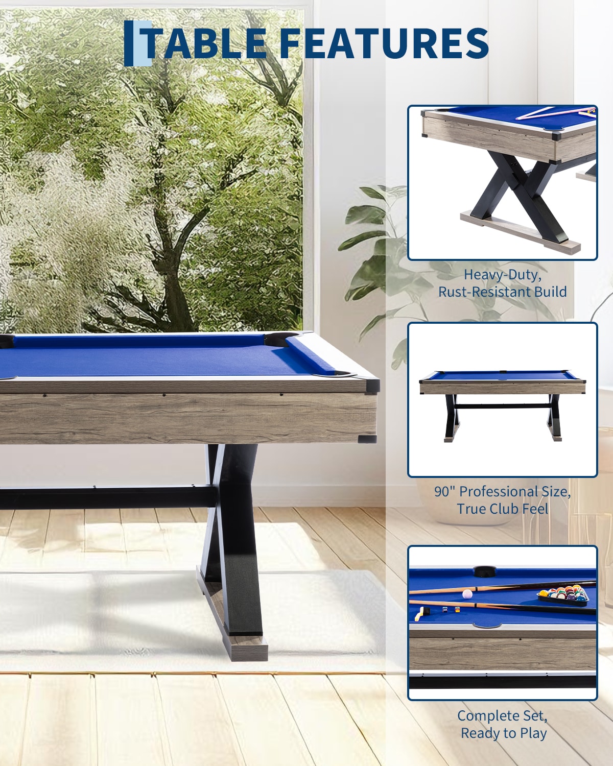 GarveeLife C3H-HWEUBGNF0WH-CJ Pool-Table - View #5