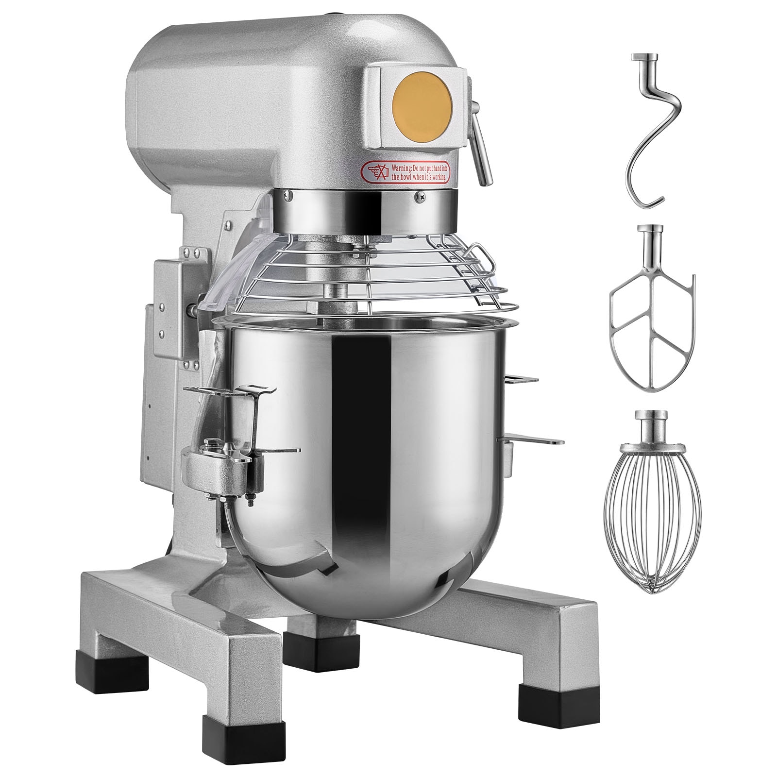VEVOR ZXSPJBJ15QT5IZM0RV1 Commercial Food Mixer Silver 15.32-Quart Commercial Bowl-lift Stand Mixer