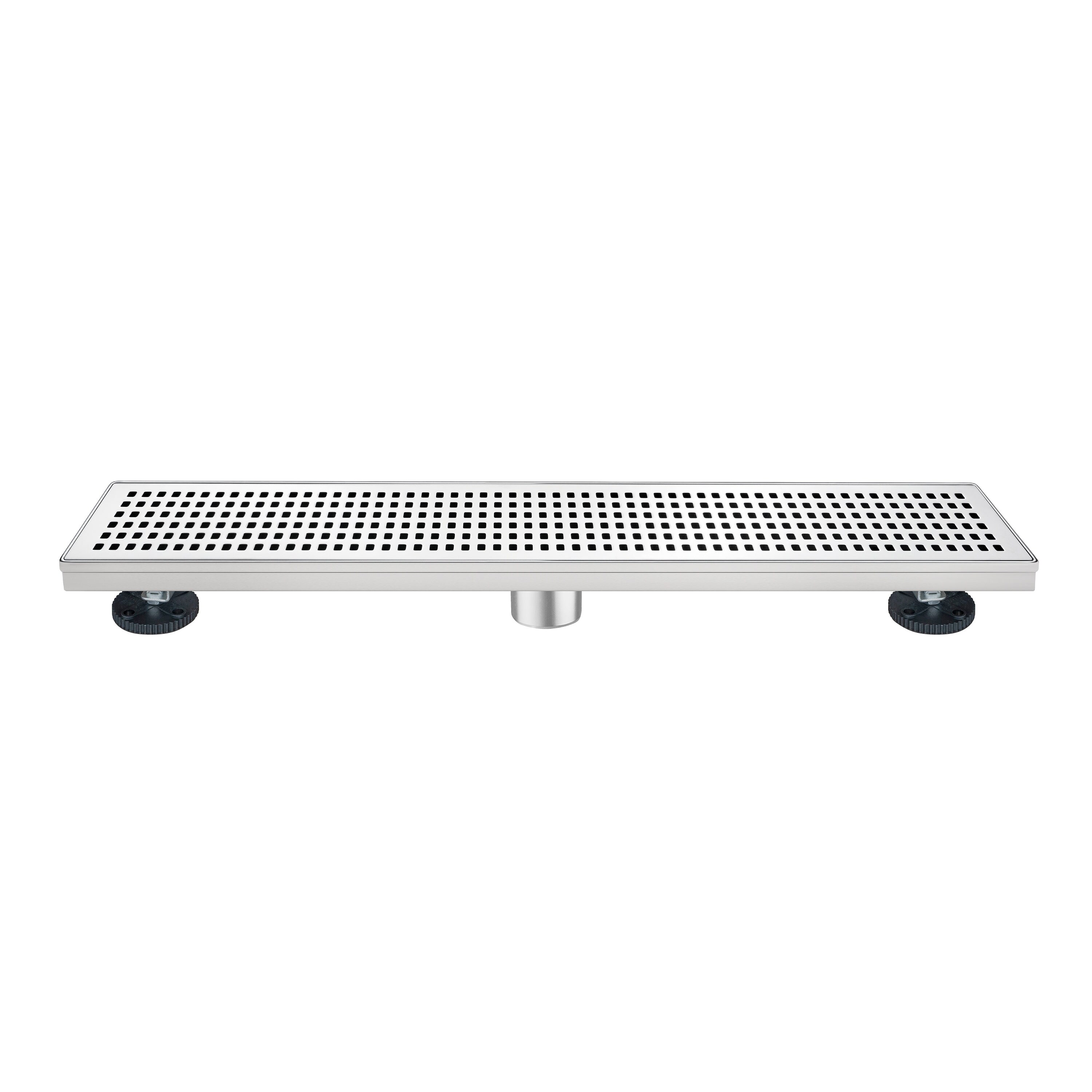 12 in. Stainless Steel Linear Shower Drain with Square Hole Pattern Drain  Cover in Brushed Nickel