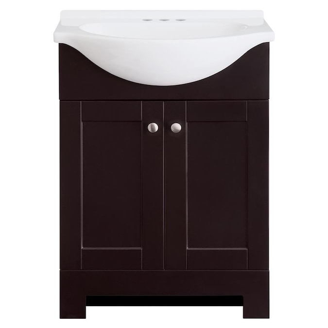 Style Selections Euro 24 In Espresso, 25 Bathroom Vanity With Sink And Faucet