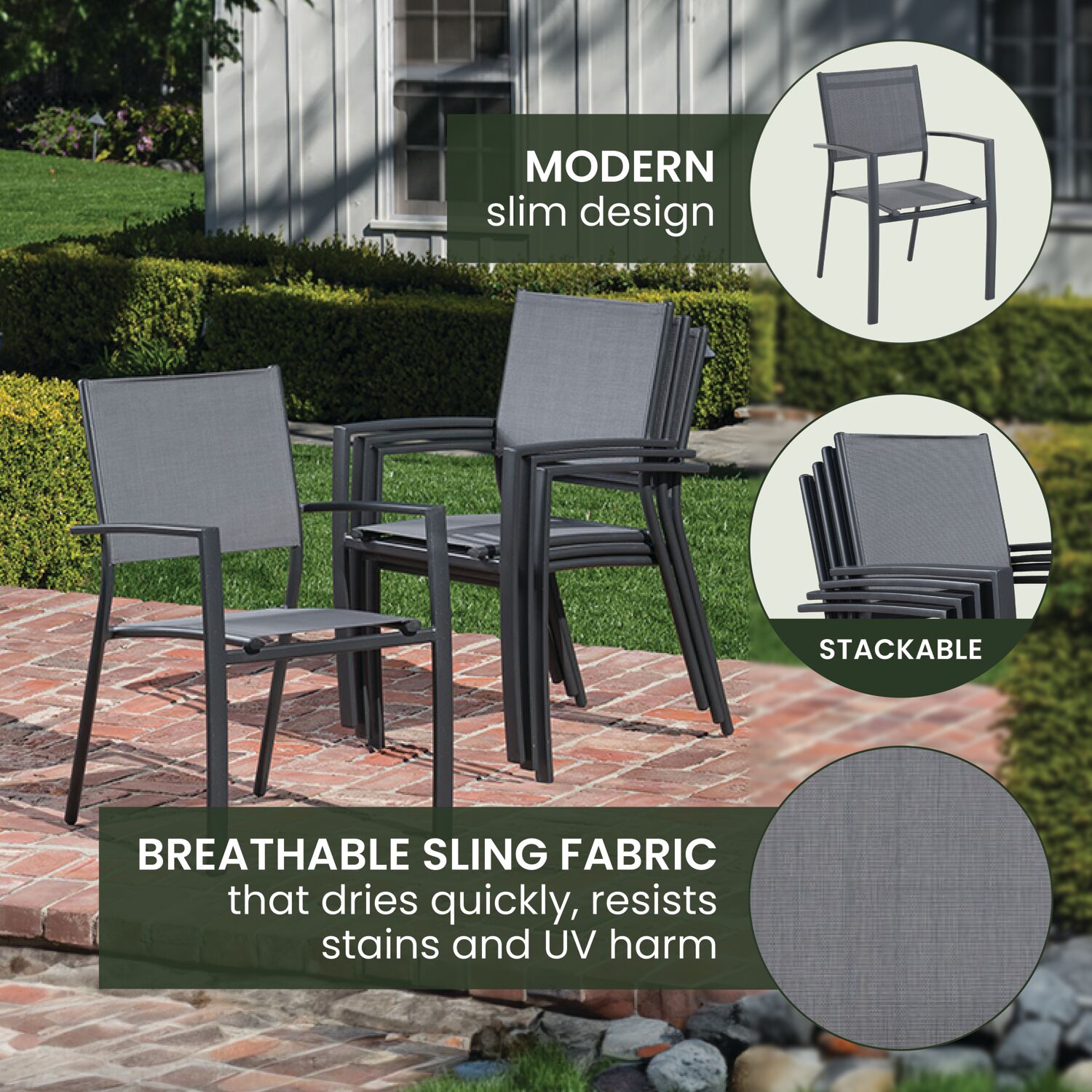 Hanover NAPLESDN11PC-GRY Patio-Dining-Sets - View #6