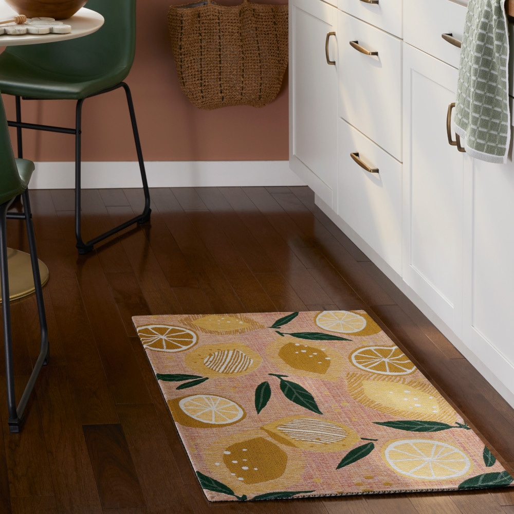 Town & Country Living 3-E007-212 2-ft x 3-ft Peach Pink Polyester Rectangular Indoor Decorative Spring Door mat