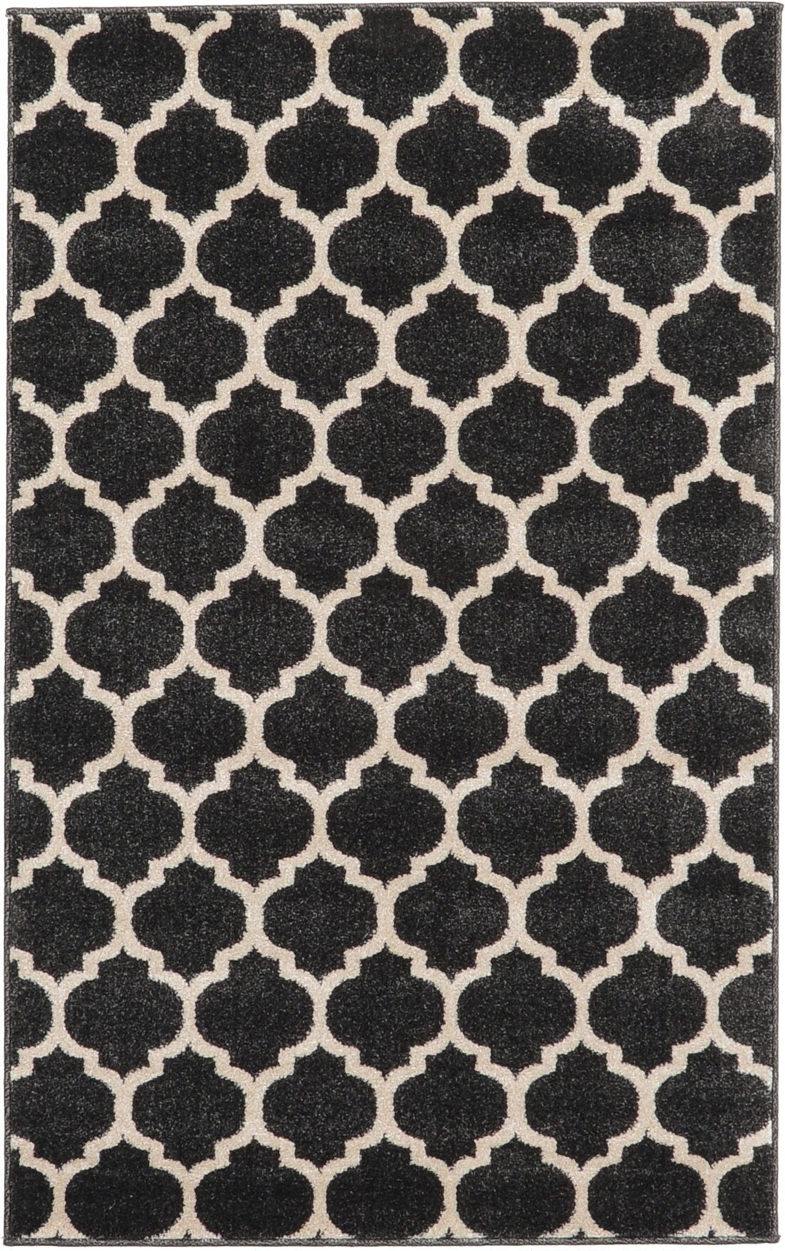 Unique Loom 3115835 Philadelphia Trellis 3 x 5 (ft) Loomed Polypropylene Black/Beige Rectangular Indoor Geometric Industrial Area rug
